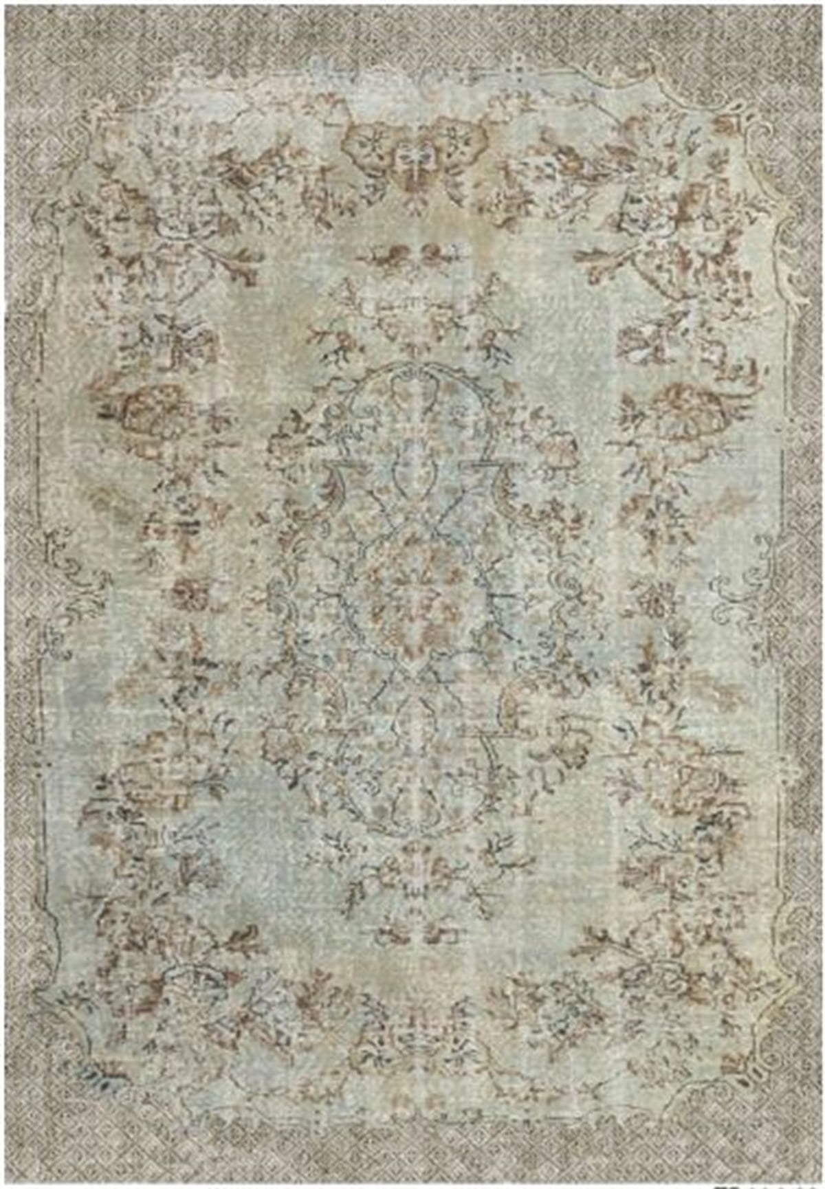Çam Halı Gloria TD116 Bej Vintage Eskitme Desen Dokuma Saçaklı Kilim