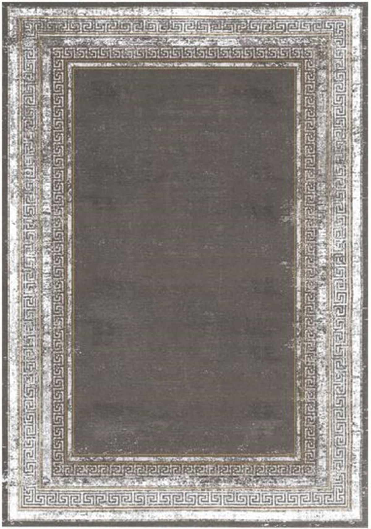 Çam Halı Gloria TD67303 Gri Art Deco Versace Desen Dokuma Saçaklı Kilim