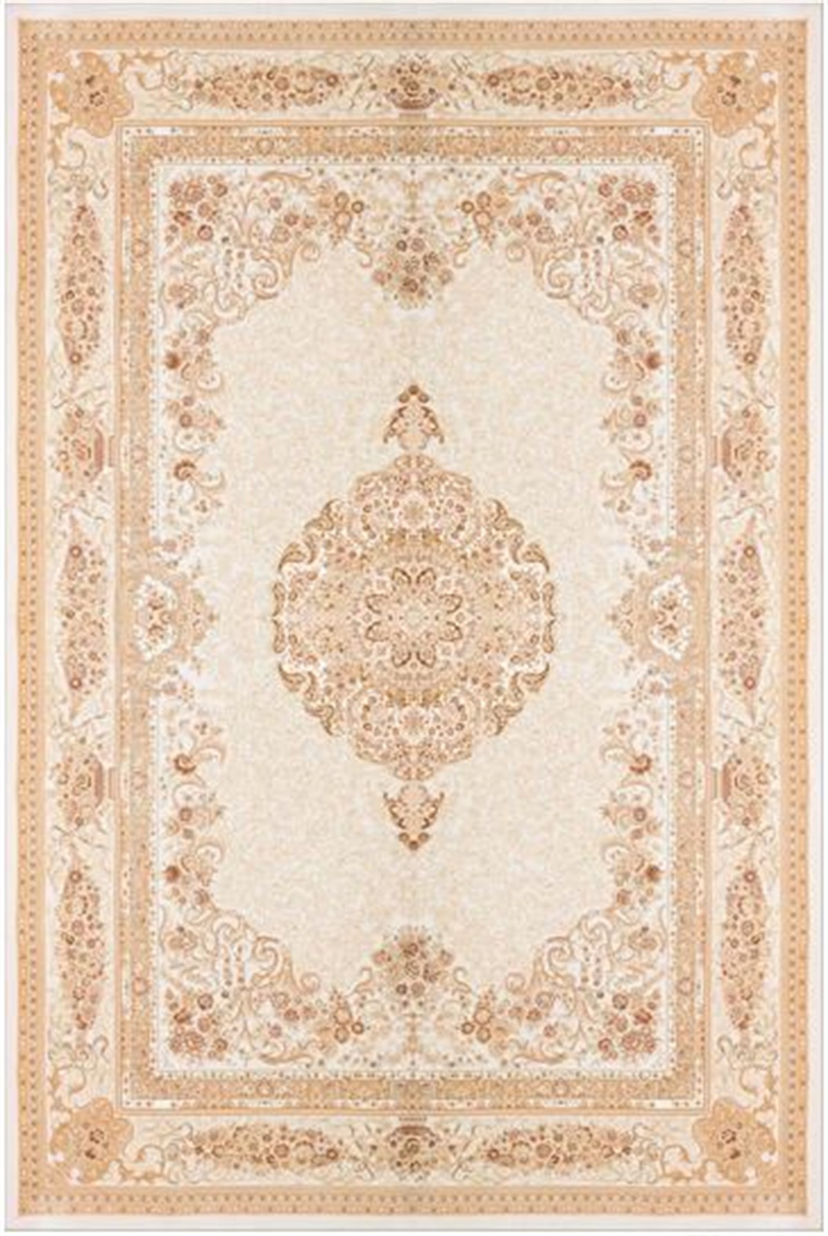 Çam Halı Gloria TD688 Bej Klasik Desen Dokuma Saçaklı Kilim