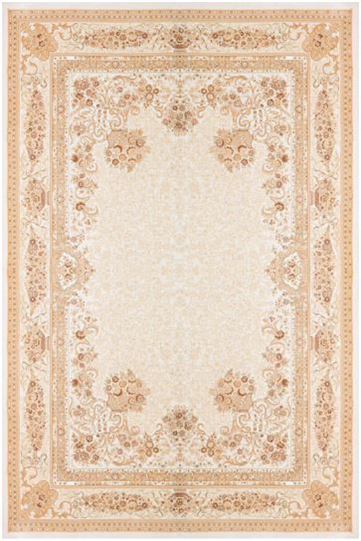 Çam Halı Gloria TD68801 Bej Klasik Desen Dokuma Saçaklı Kilim