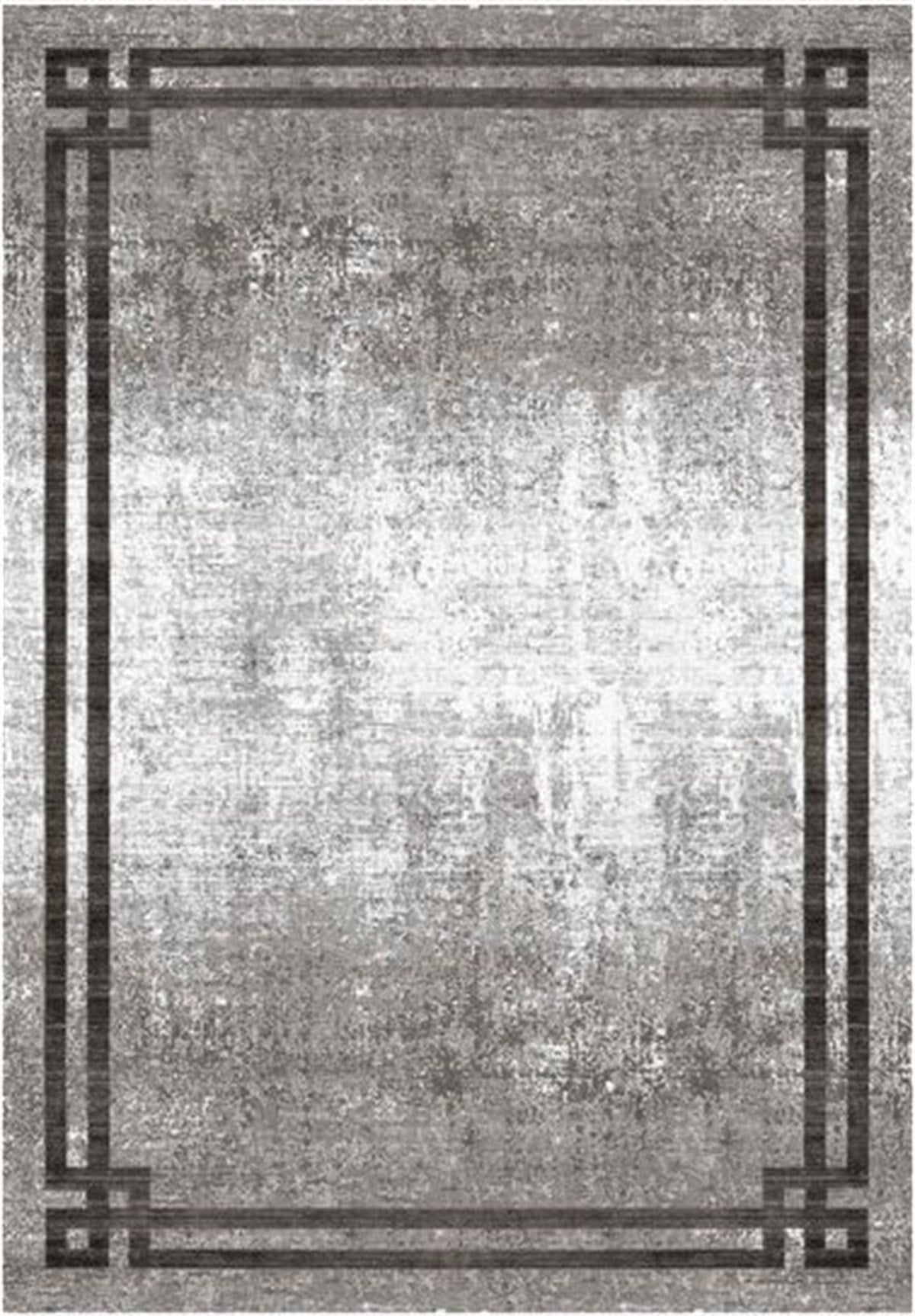 Çam Halı Gloria TD71704 Gri Art Deco Modern Desen Dokuma Saçaklı Kilim