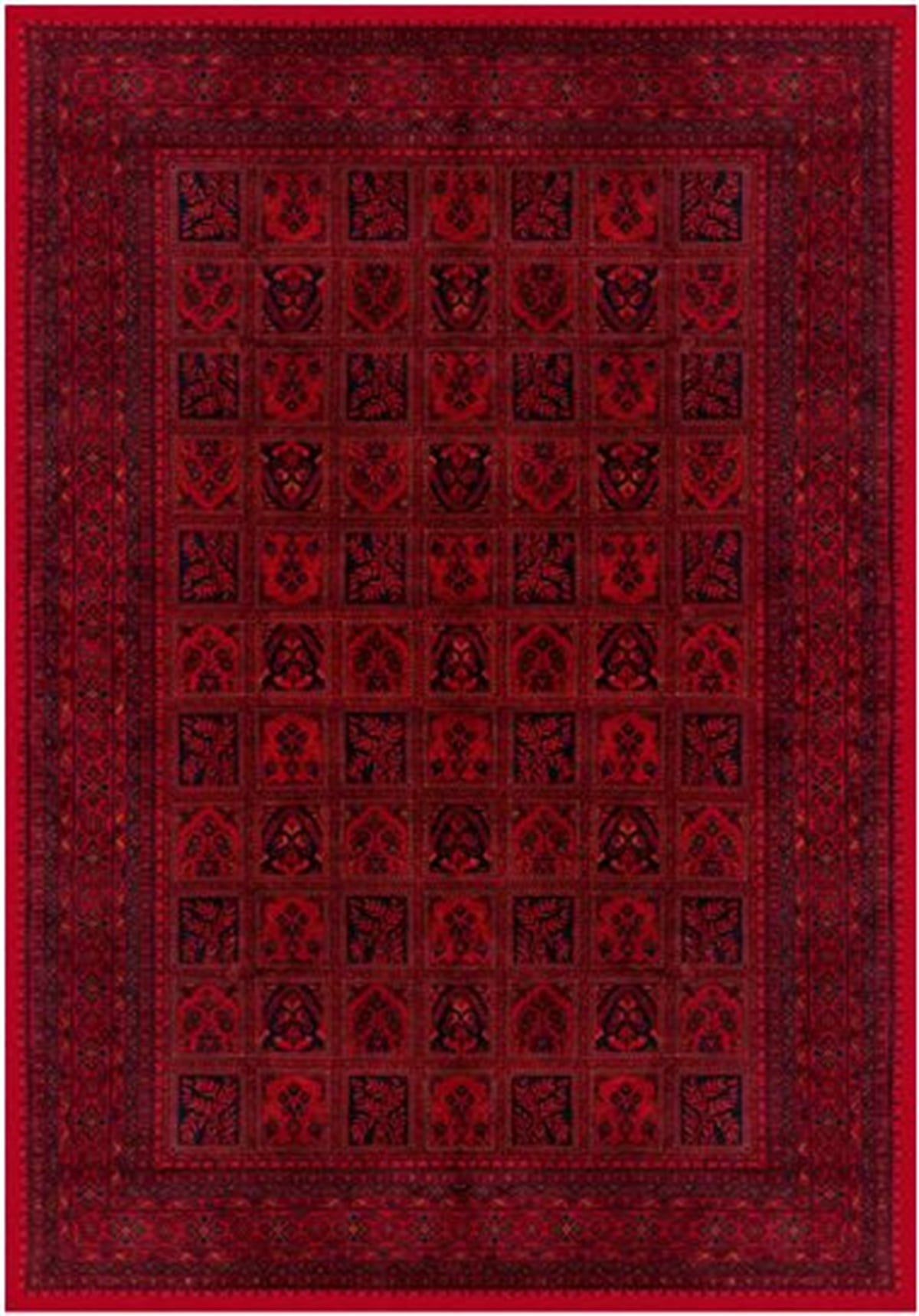 Çam Halı Gloria TD720 Bordo Afgan Desen Dokuma Saçaklı Kilim