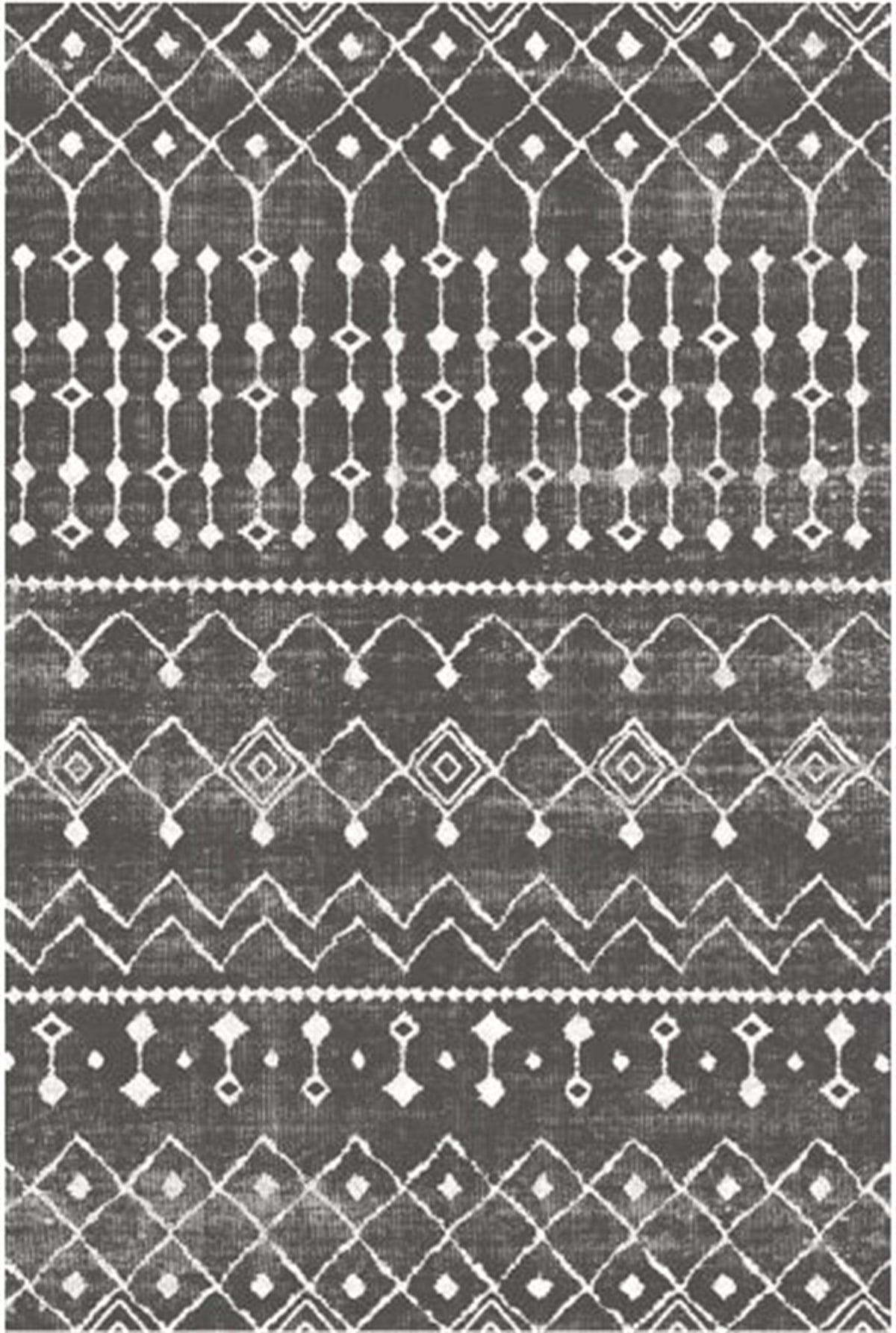 Çam Halı Gloria TD86202 Gri İskandinav Tarzı Dokuma Saçaklı Kilim