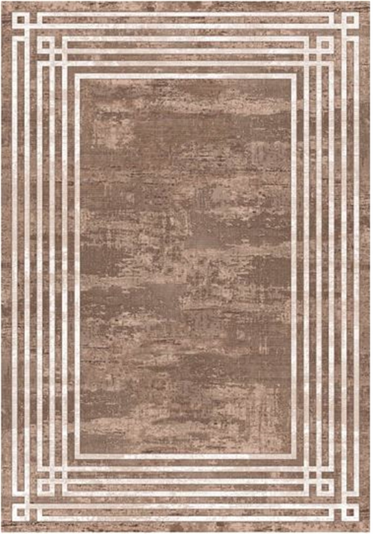 Çam Halı Gloria TD95401 Kahverengi Art Deco Modern Desen Dokuma Saçaklı Kilim