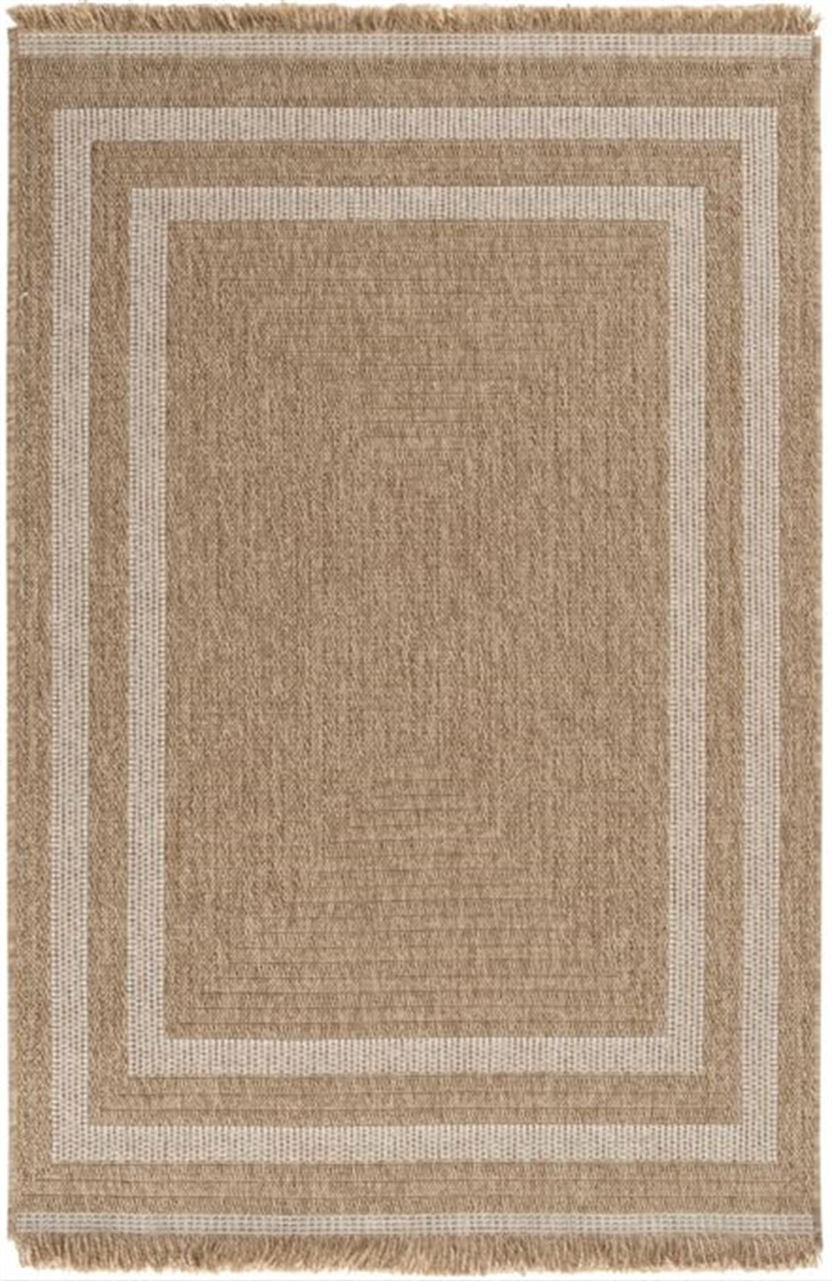 Çam Halı İndia 668 Beyaz Seyran Halı Modern Jüt Desen Makine Halısı
