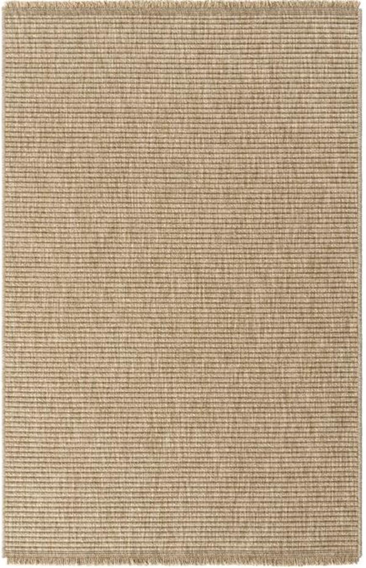 Çam Halı İndia 672 Bej Seyran Halı Modern Jüt Desen Makine Halısı