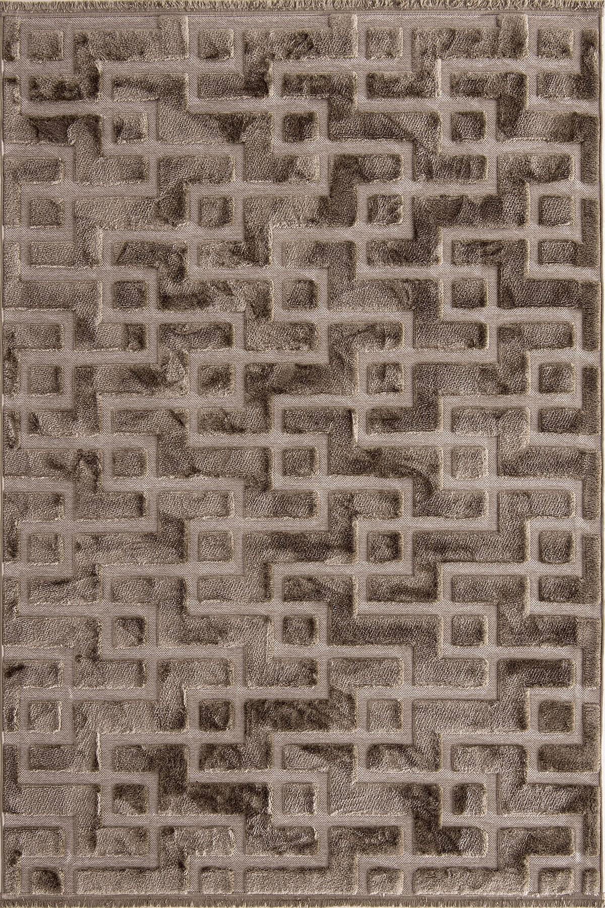 Çam Halı İndus 8005 Vizon Enti Halı Yumuşak Tuşeli Modern Halı