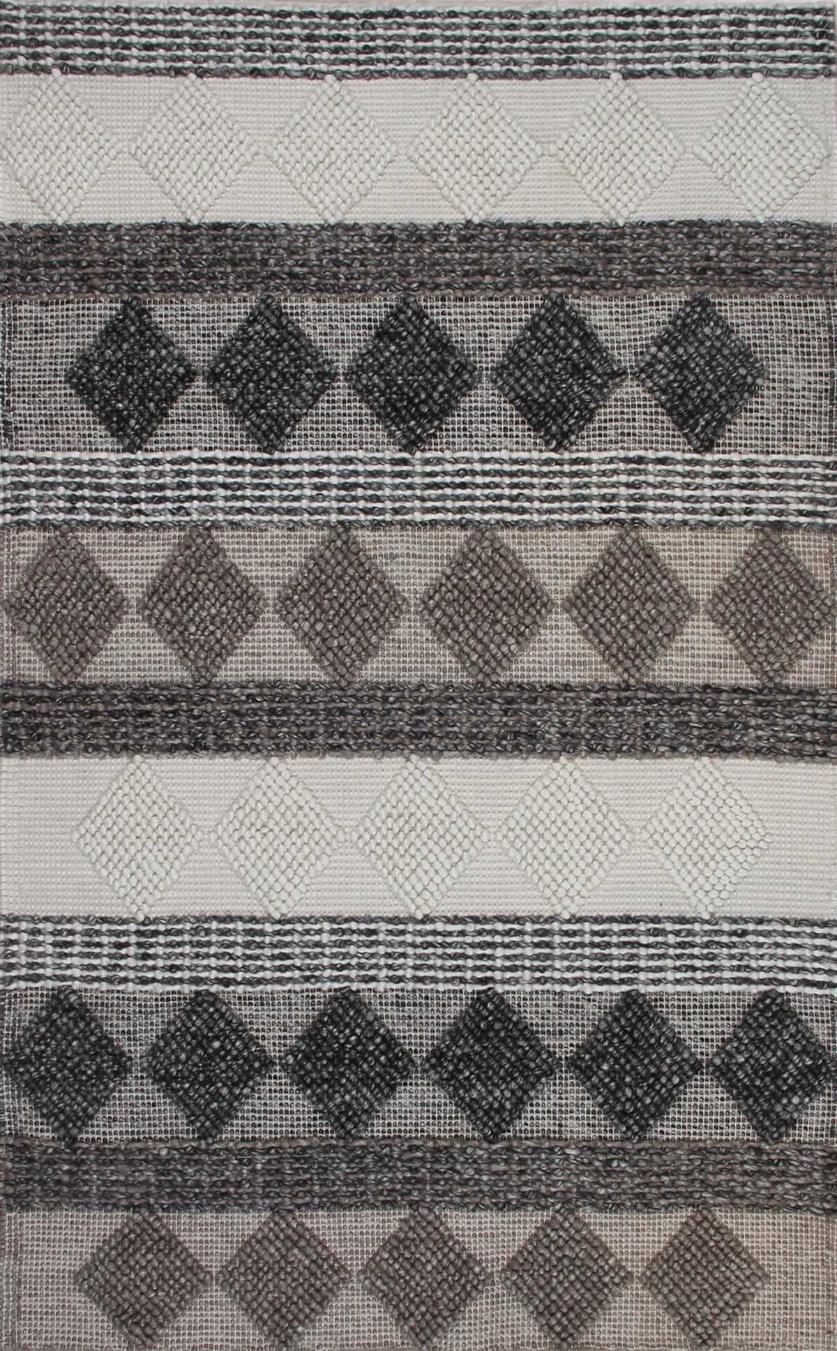 Eko Halı Jade Jd 01 Grey Naturel Kazak Örgü Desenli El Dokuma Örgü Halı