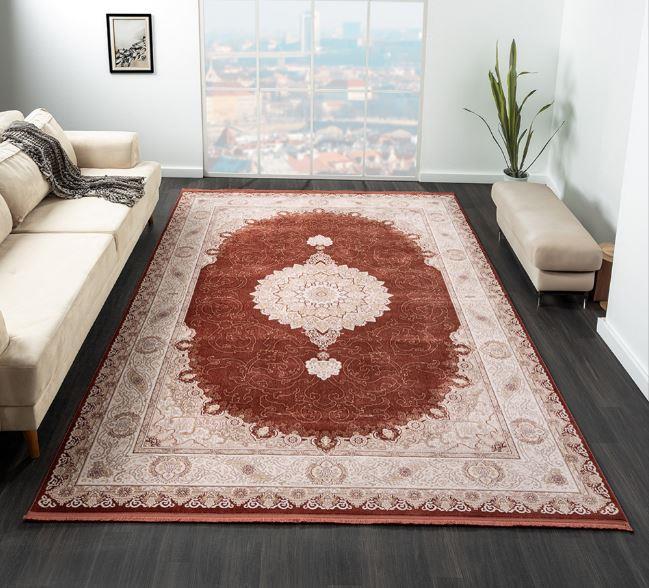 Çam Halı Jasmin EP001K Kiremit Klasik Desen Salon Halısı