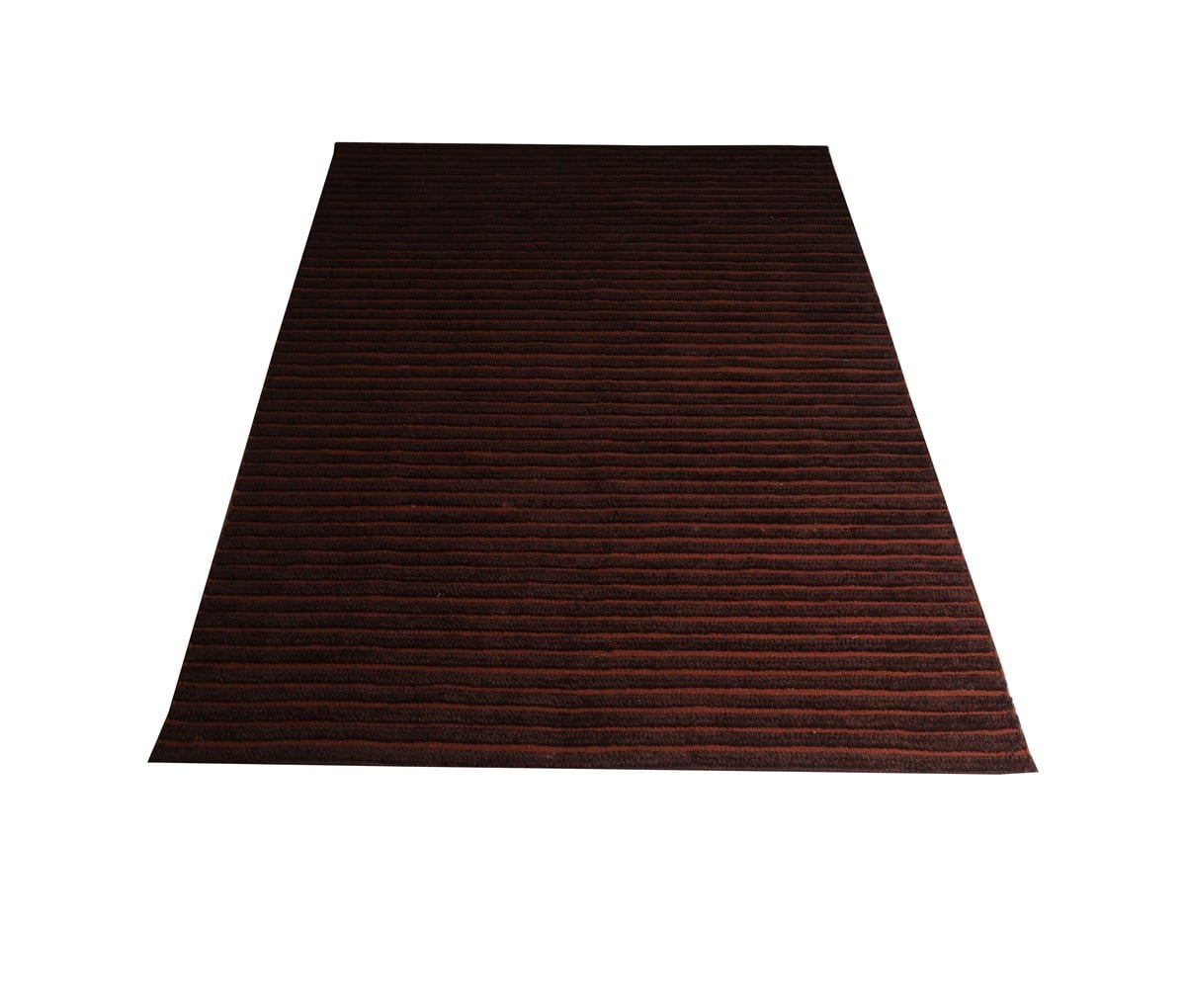 Çam Halı Mat Kahverengi Çizgili Yün El Dokuması Kilim