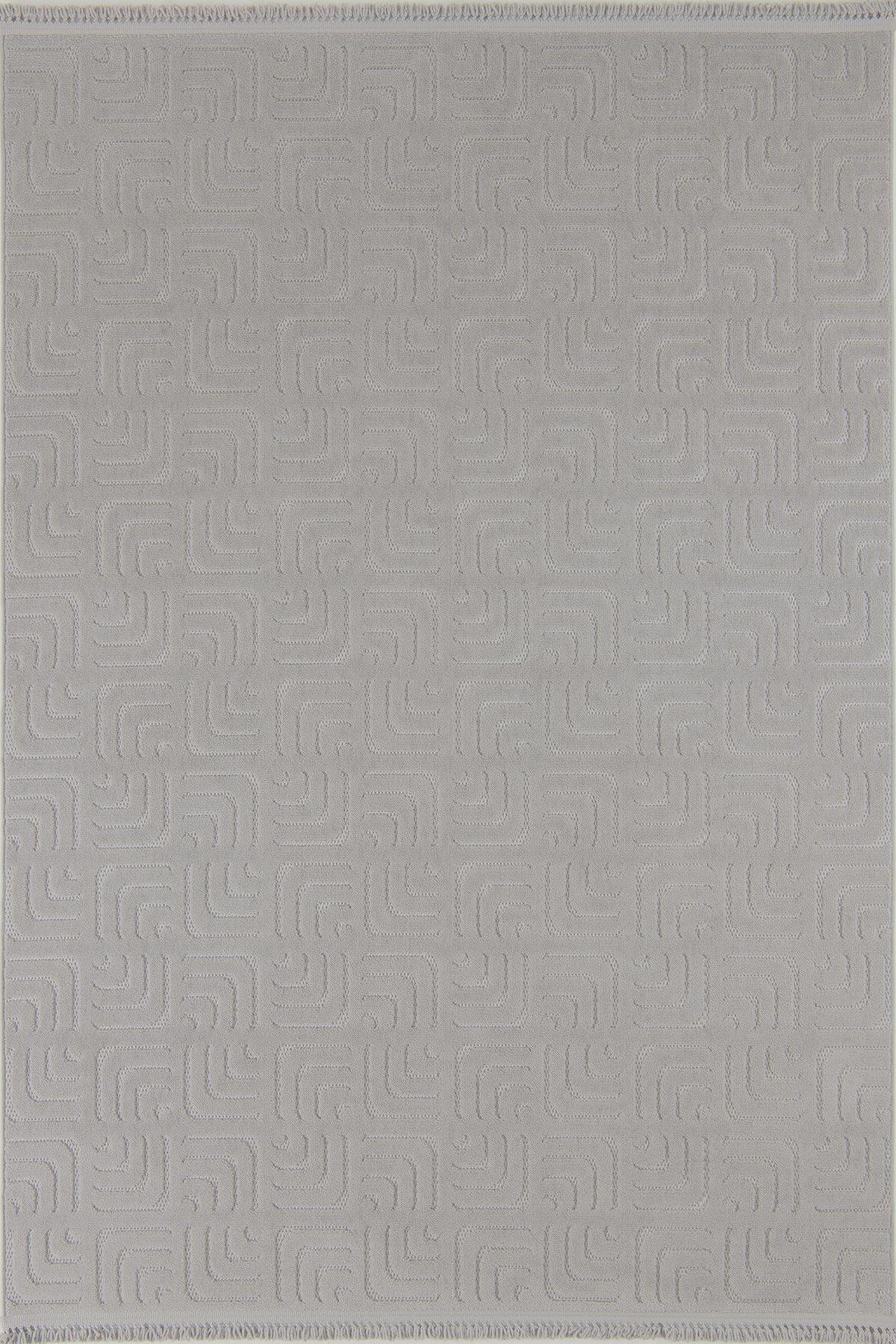 Çam Halı MOLDE 9211 Açık Gri Koridor Halısı Kesme Yolluk Mutfak Halısı Modern Salon Halısı