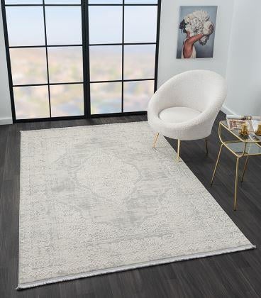 Çam Halı Mona VS002A Vizon Klasik Eskitme Desen Salon Halısı
