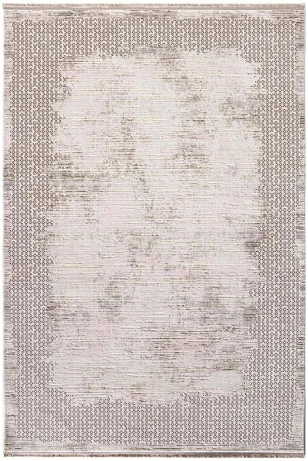 Çam Halı Naturel 1716 Bej Romans Halı Modern Desenli Makine Halısı