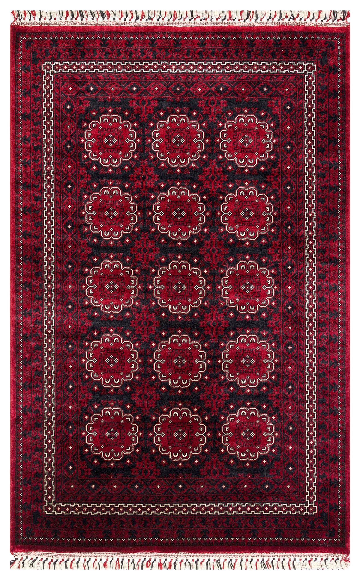 Eko Halı Nostalji 950 Red Afgan / Yağcıbedir Desenli El Emeği ile Özel Tezgahlarda Üretilen Tensel Uşak Halısı