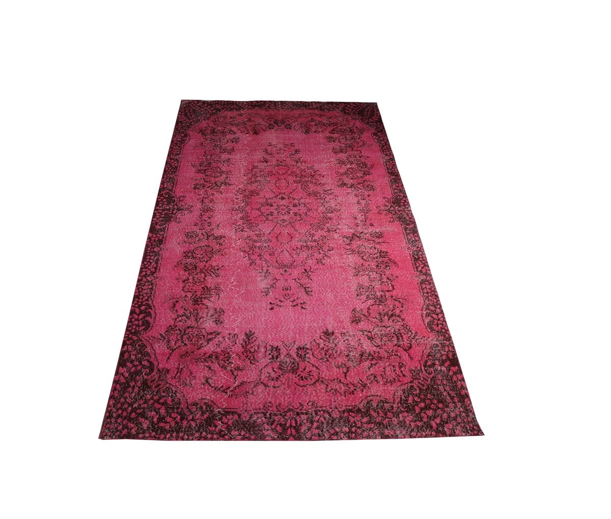 Çam Halı Pembe Vintage Yün El Dokuması Halı