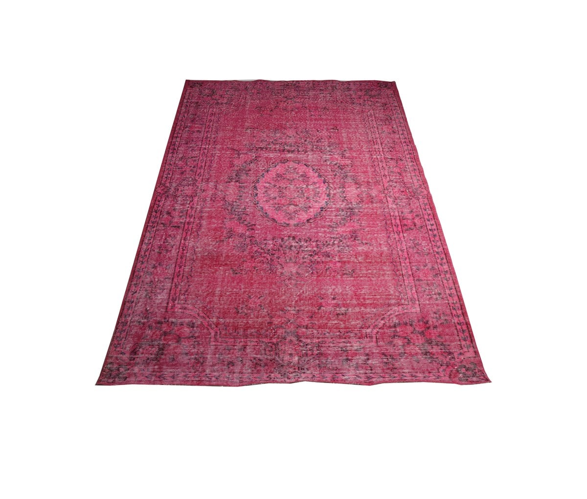 Çam Halı Pembe Vintage Yün El Dokuması Halı