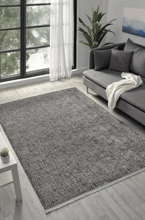 Çam Halı Roma 419 Antrasit Seyran Halı Modern Desen Makine Halısı