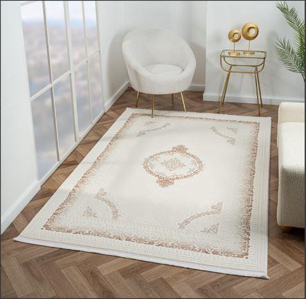 Çam Halı Scarlet SC001B Vizon Klasik Desen Salon Halısı