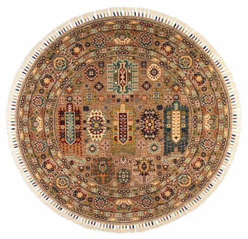 Çam Halı Sultani 807 Vizon Daire Yün ve Bambu ile Özel Tezgahlarda Üretilen Otantik Desenli El Emeği Modern Uşak Halısı