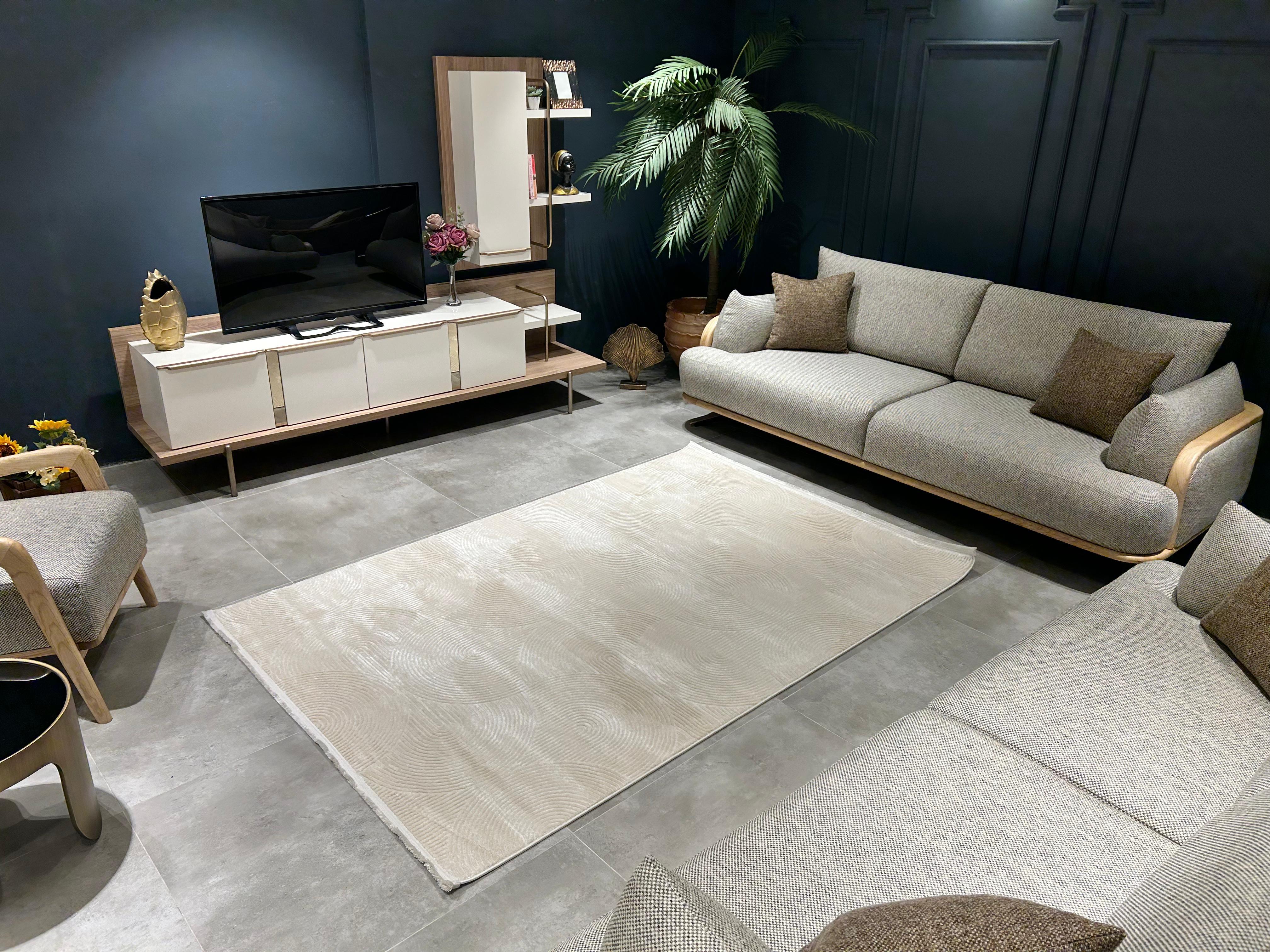 Çam Halı Therapy 8613 Bej Koridor Halısı Kesme Yolluk Mutfak Halısı Modern Halı