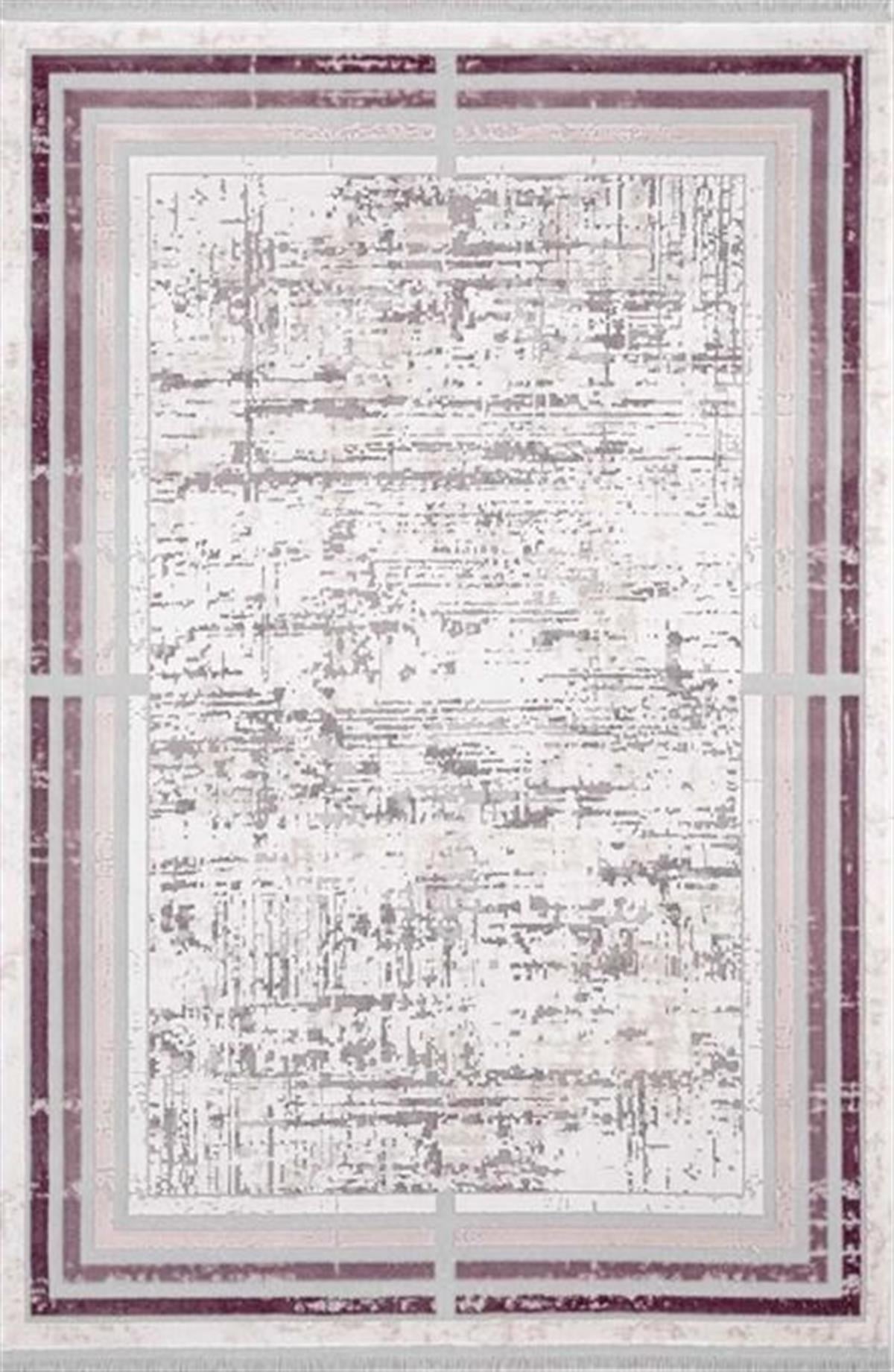 Çam Halı Valente 3908 Mürdüm Romans Halı Modern Desenli Makine Halısı