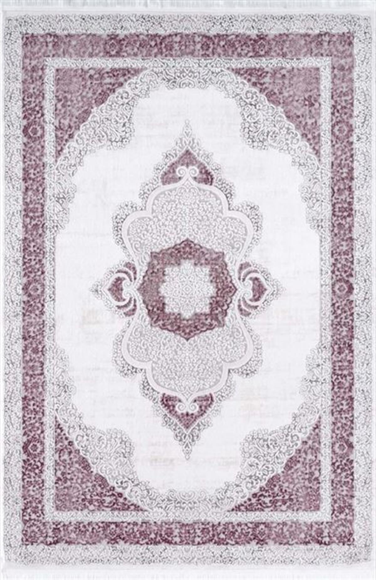 Çam Halı Valente 3910 Mürdüm Romans Halı Klasik Desenli Makine Halısı