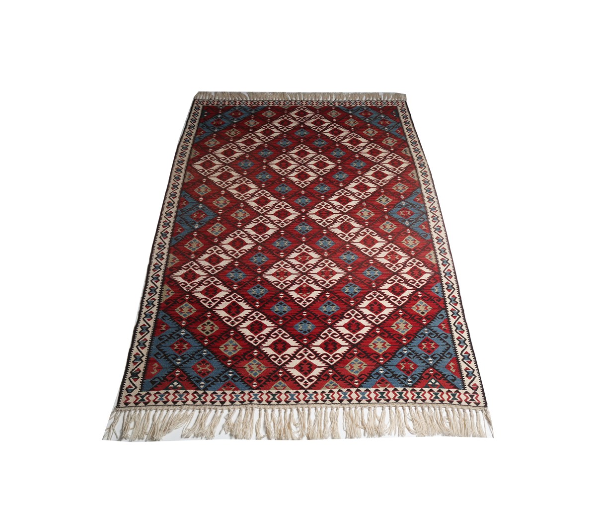 Çam Halı Van Kilimi 596 Kırmızı Lacivert El Dokuması Kilim
