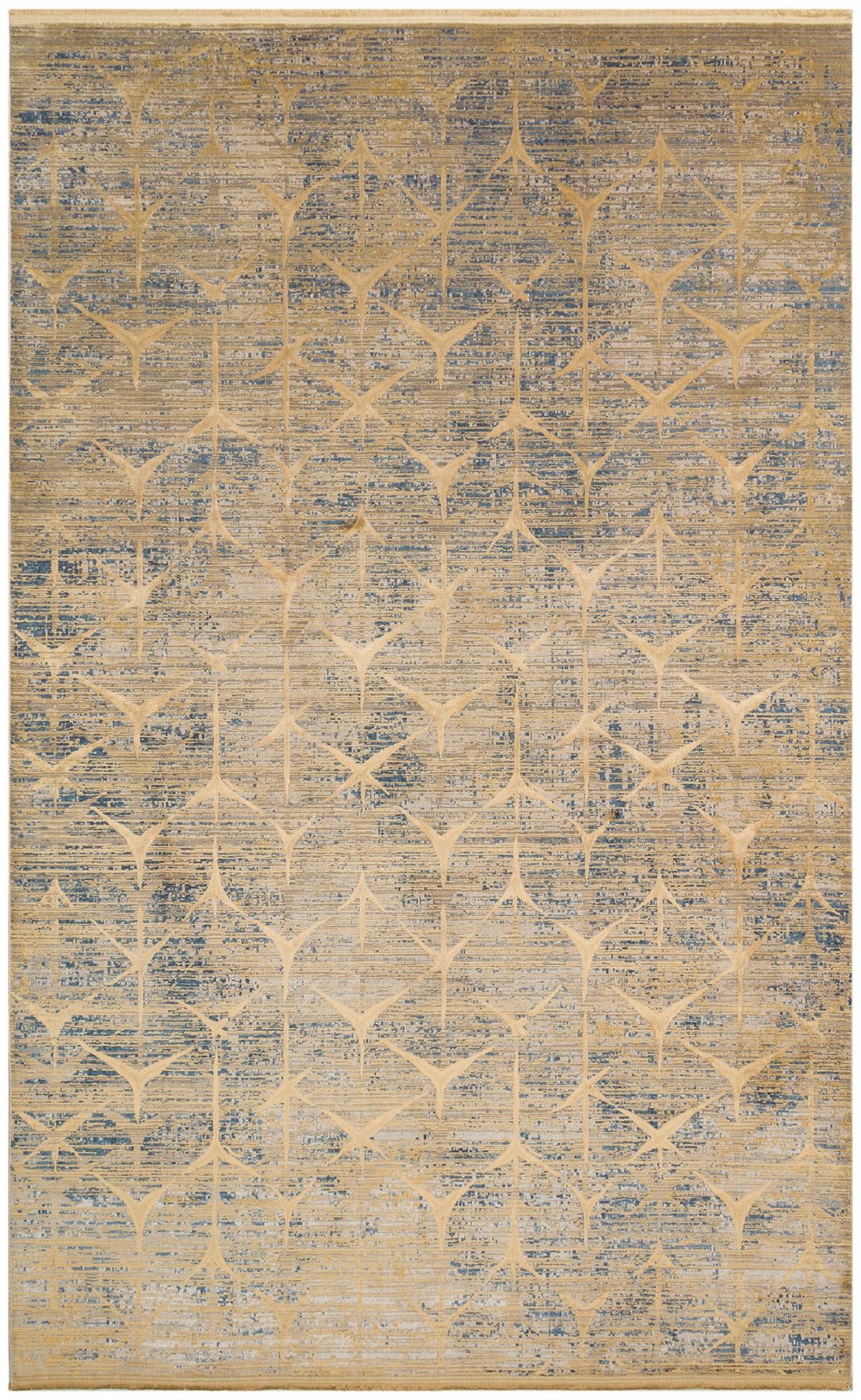 Eko Halı Verona Dyed Vrd 06 Marine Gold Overdyed Yumuşak İpeksi Tuşeli Yüksek Alçak Oymalı Modern İnce Makine Halısı