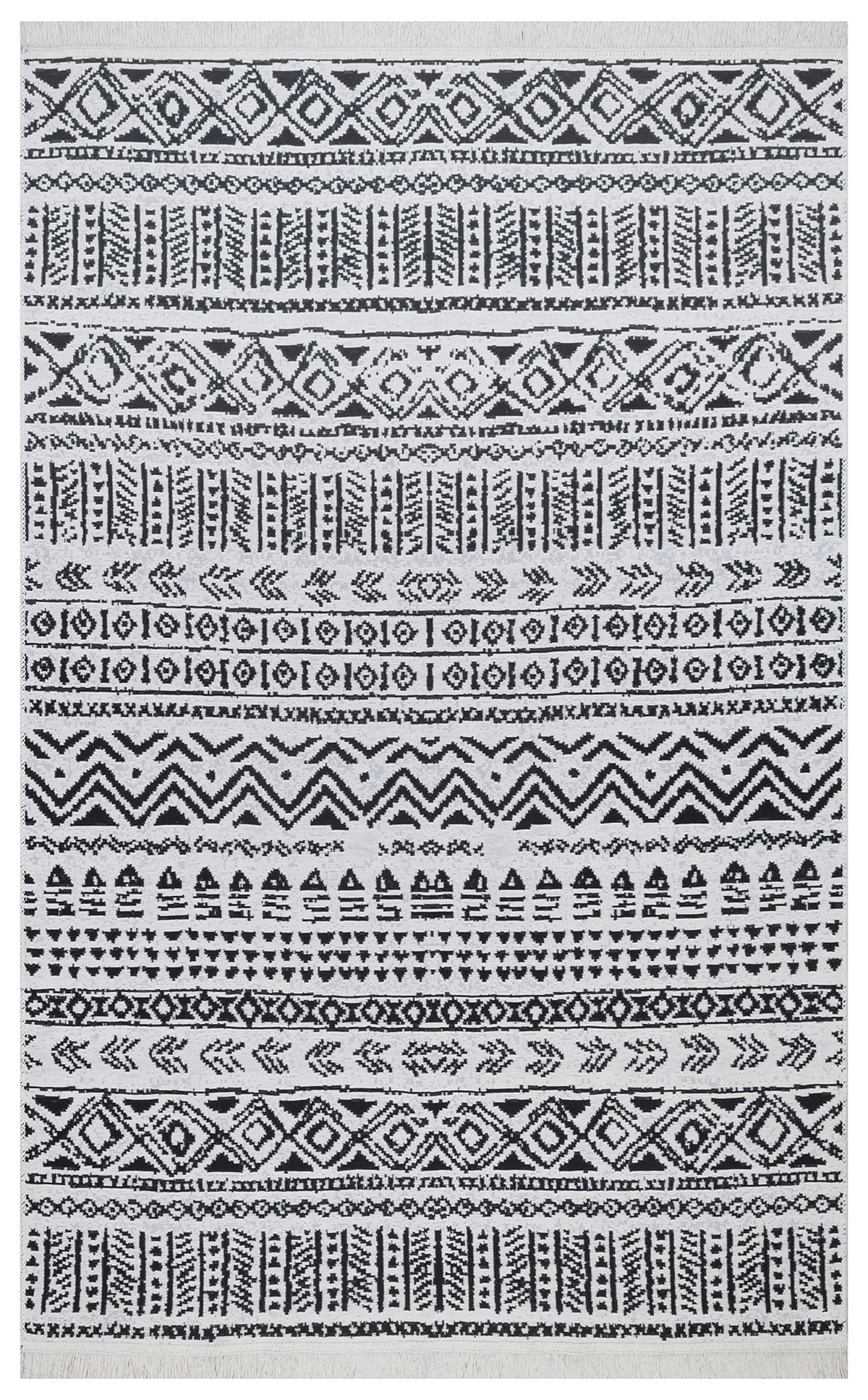 Eko Halı Arya Ar 03 Black Yıkanabilir Çift Taraflı Modern Desenli Dokuma Kilim