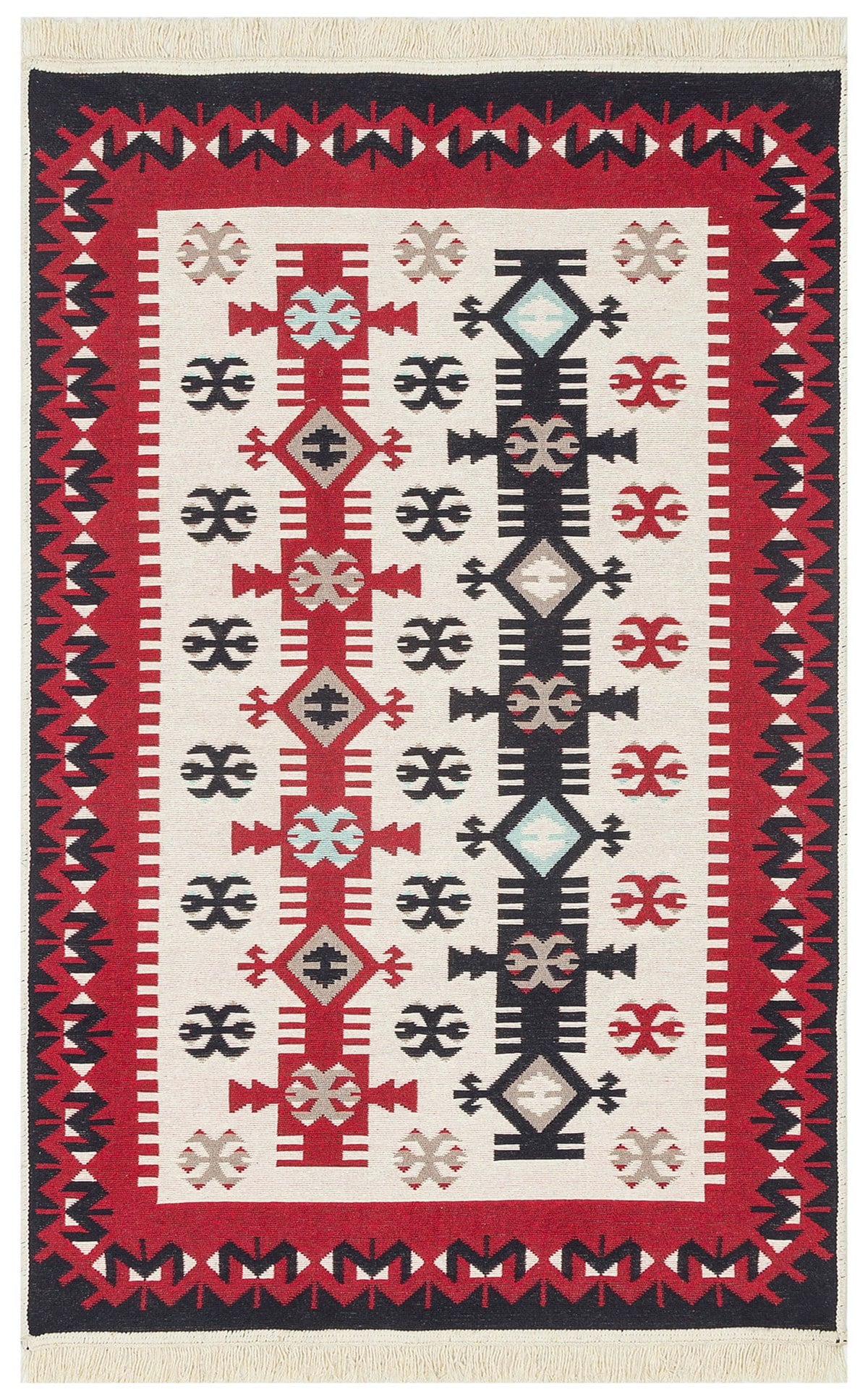 Eko Halı Arya Ar 32 Red Yıkanabilir Çift Taraflı Modern Desenli Dokuma Kilim