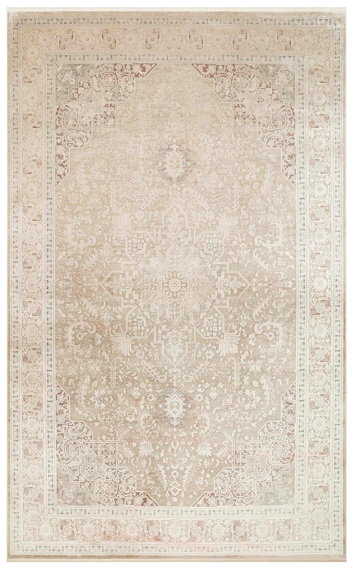 Eko halı BABIL BBL 02 BEİGE Yumuşak Dokulu Vintage Esintilere Sahip Over-dyed Sık Dokuma Salon Halısı