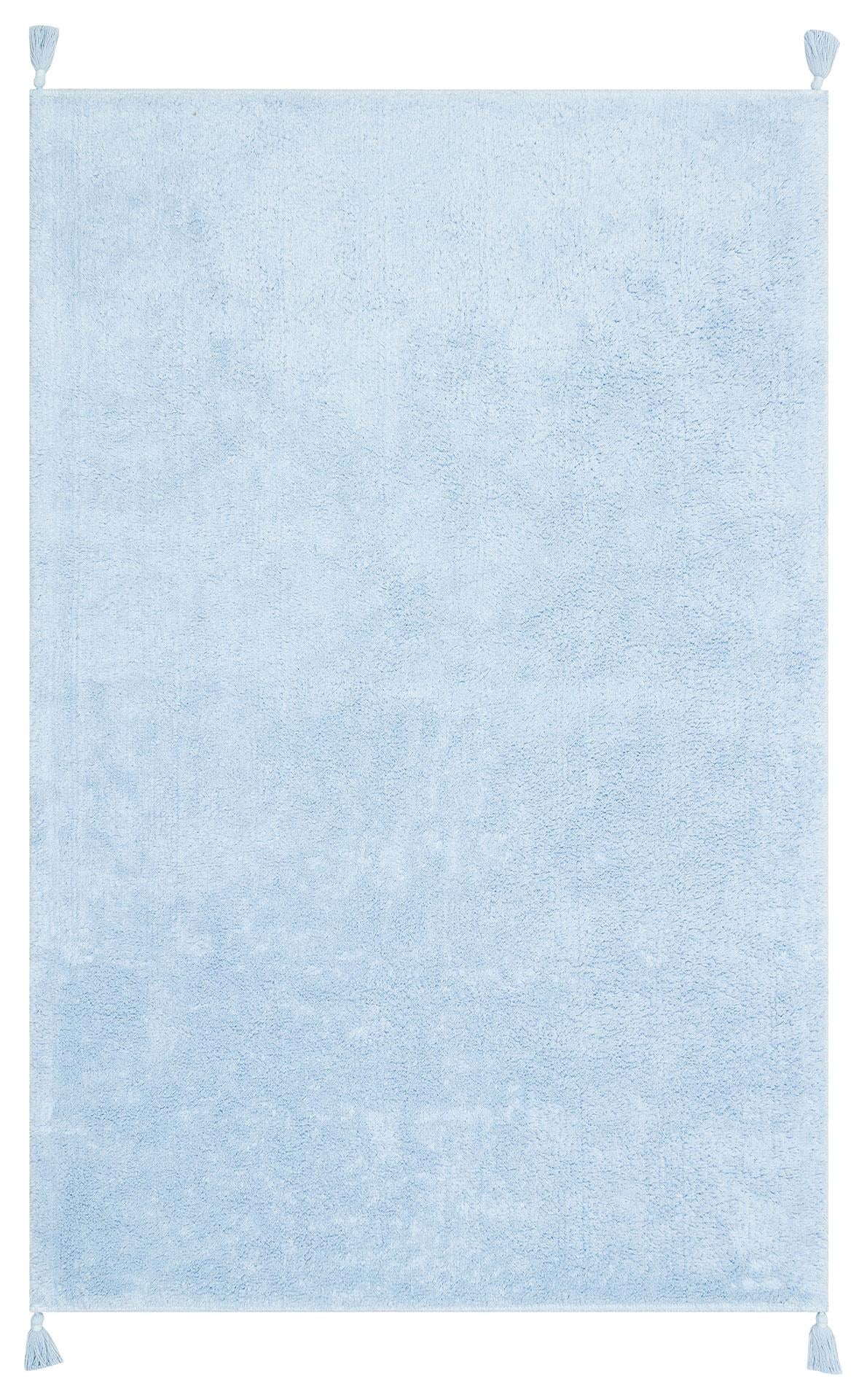 EKO Halı COTTON BOON CBN PLAİN BLUE  Kaymaz Tabanlı Yıkanabilir Doğal Pamuklu Bebek Halısı