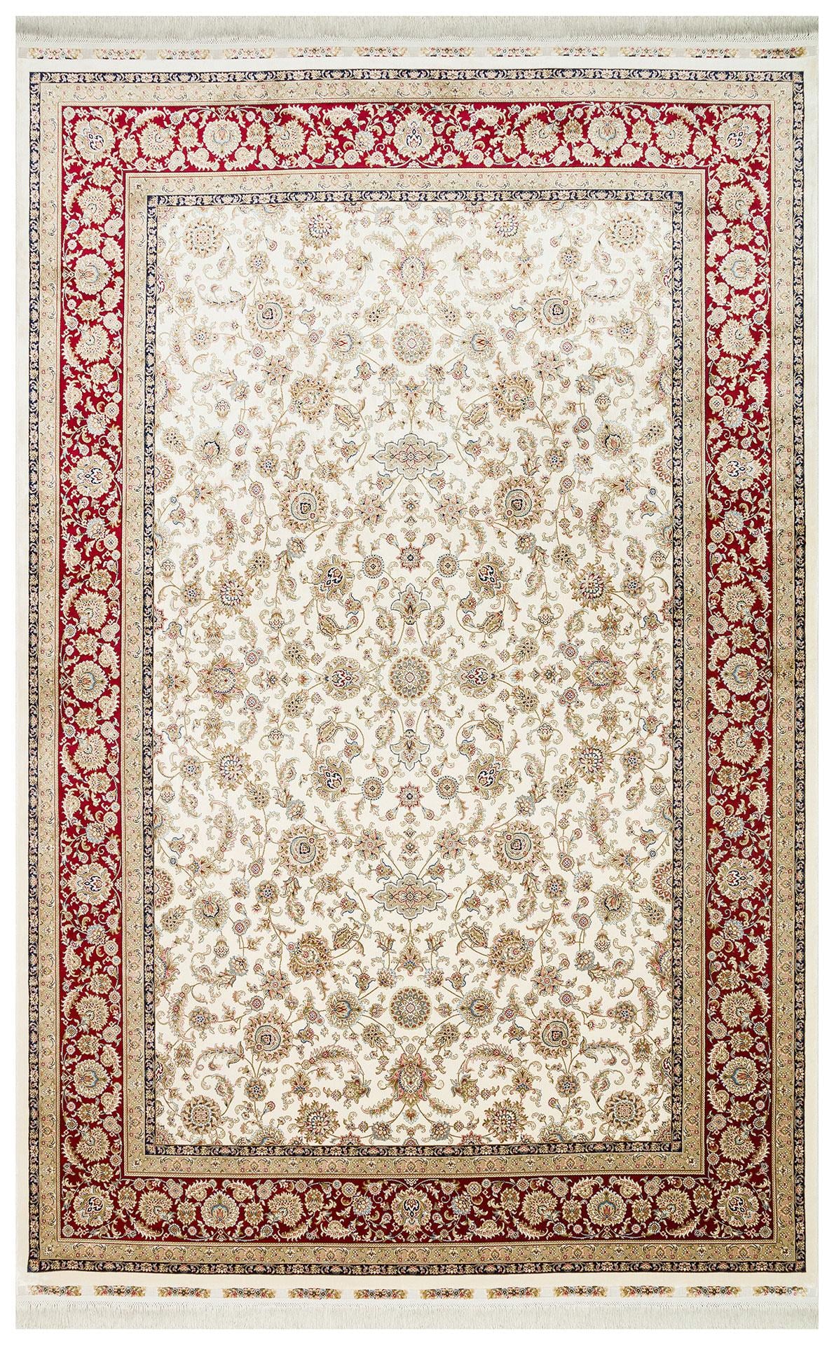 EKO Halı ISFAHAN ISF 03 CREAM RED Klasik Desenli Yüksek Kalite Sık Dokuma Makine Halısı