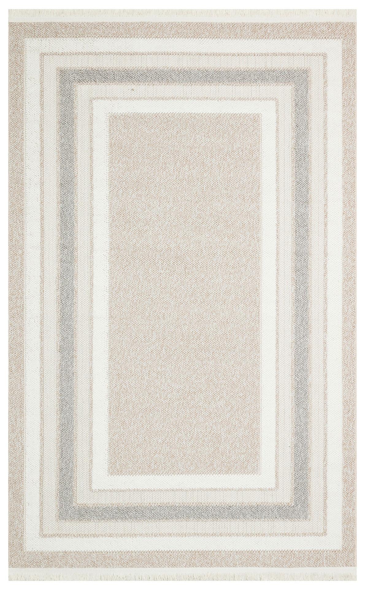 EKO Halı MOTTO MOT 04 BEIGE GREY Yumuşak Tuşeli Örgü Dokuma Modern Makine Halısı