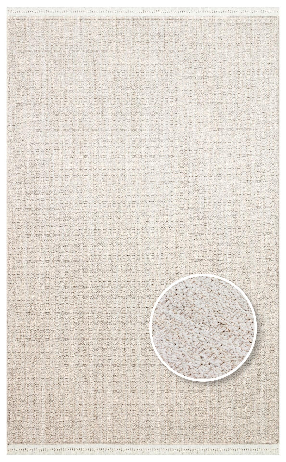 EKO Halı NORTE NRT 01 BEIGE Yumuşak Dokulu Hav Vermeyen Örgü Halı