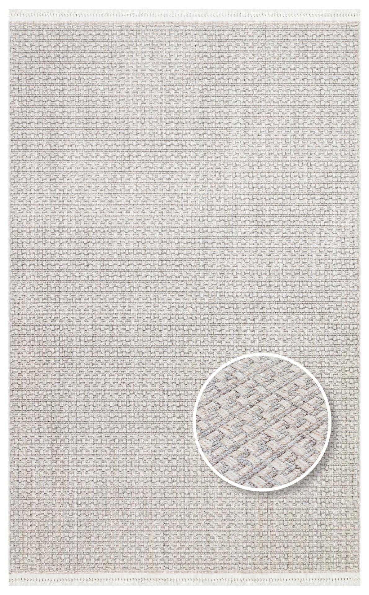 EKO Halı NORTE NRT 02 BEIGE GREY Yumuşak Dokulu Hav Vermeyen Örgü Halı
