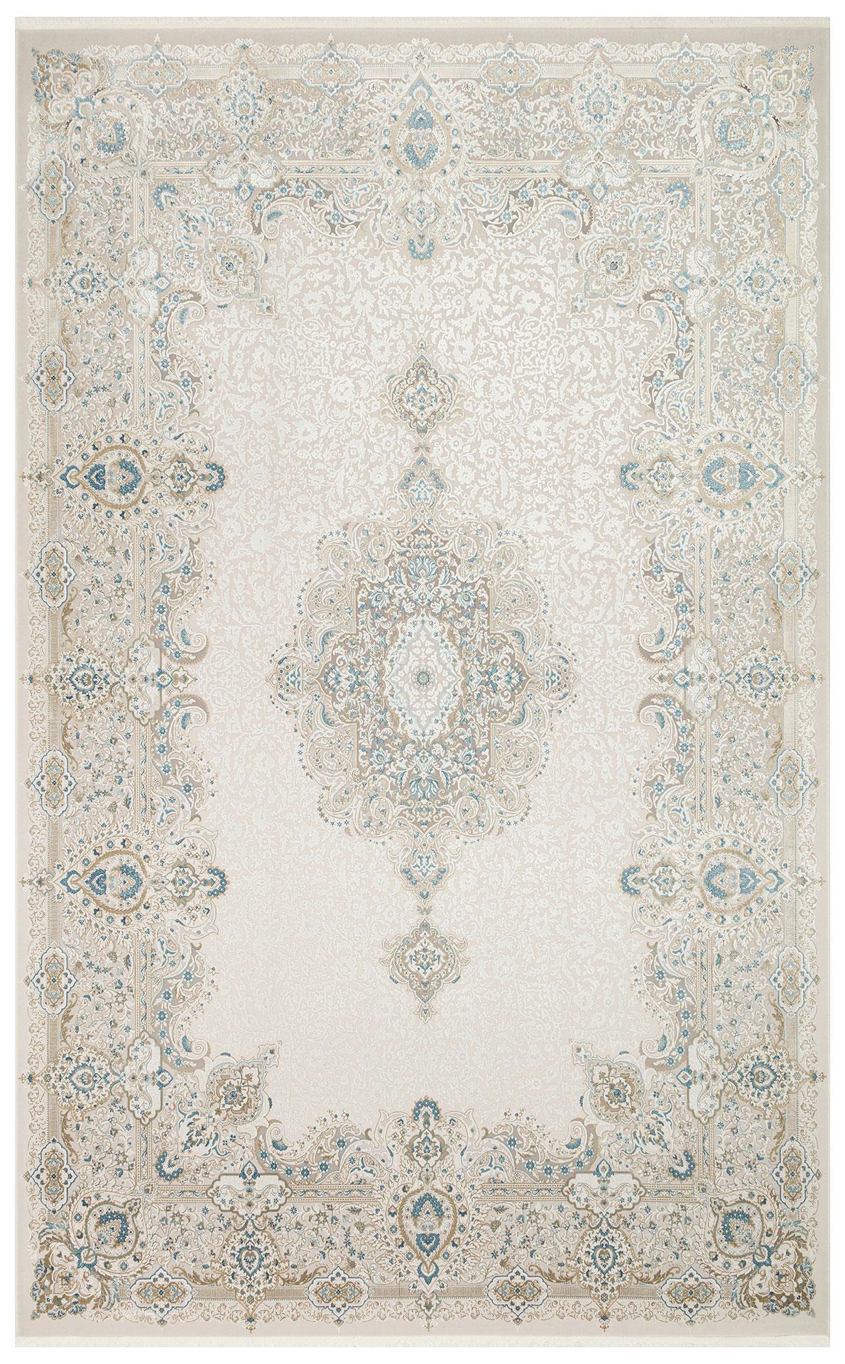 EKO Halı PALMIRA PLM 01 CREAM BLUE Yüksek Kaliteli Sık Dokuma Modern Salon Halısı