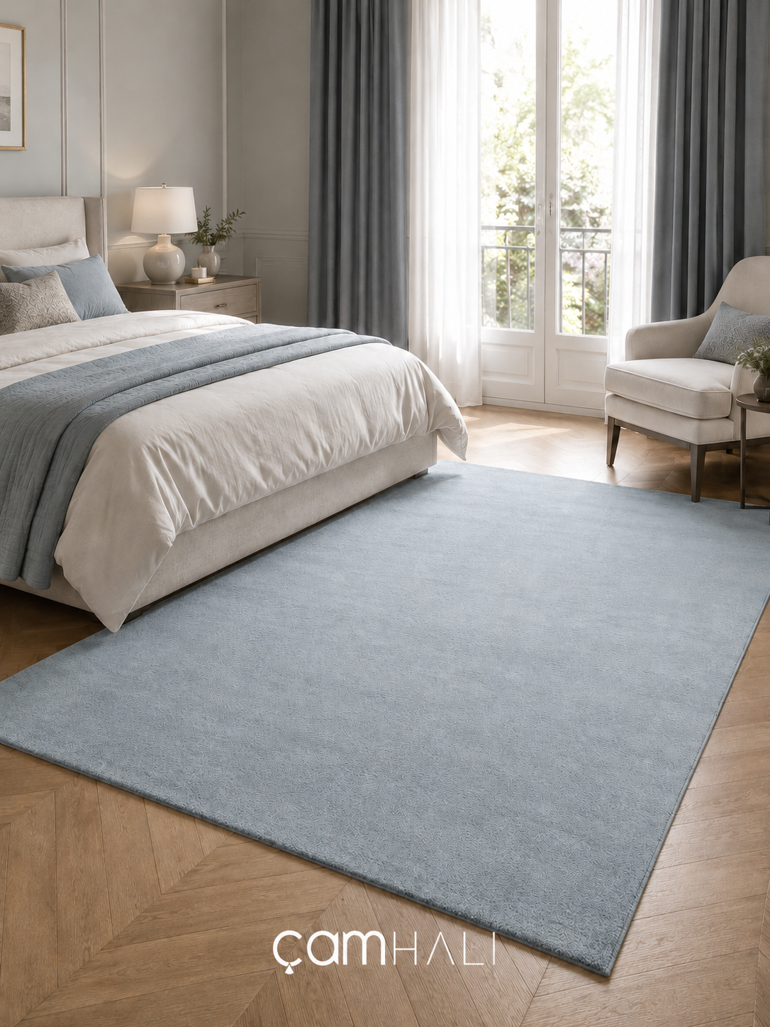 Eko Halı ZEN 01 BLUE Hav Toz Vermez Yumuşak Dokulu Salon Halısı Oturma Odası Halısı Yatak Odası Halısı Çocuk Odası Halısı Koridor Halısı Mutfak Halısı Modern Makine Halısı