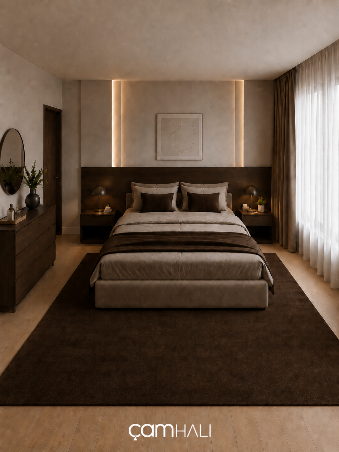 Eko Halı ZEN 01 BROWN Hav Toz Vermez Yumuşak Dokulu Salon Halısı Oturma Odası Halısı Yatak Odası Halısı Çocuk Odası Halısı Koridor Halısı Mutfak Halısı Modern Makine Halısı