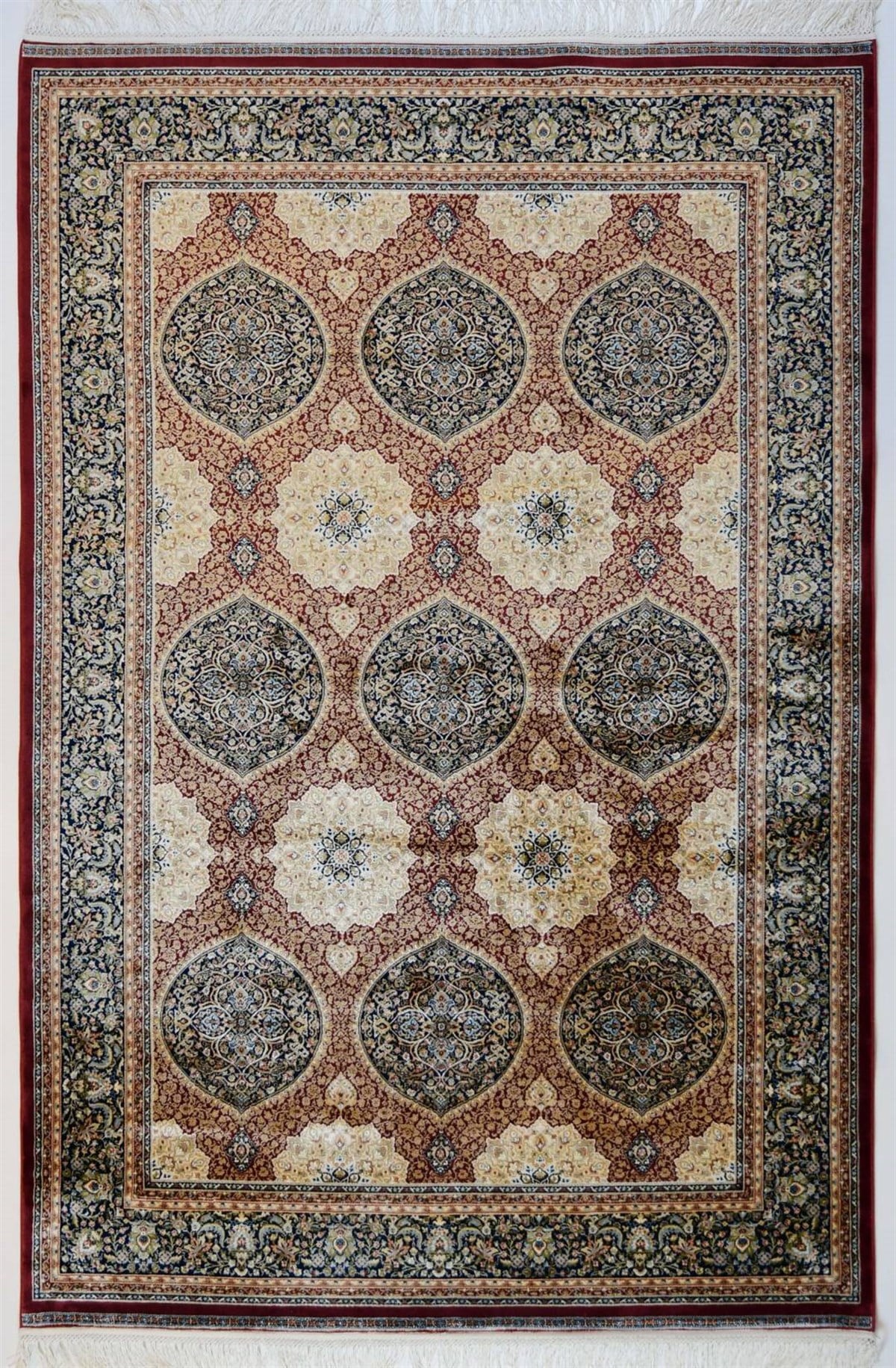 Elexus Halı Ala 3212 Lacivert Bordo Klasik Desen Salon Halısı
