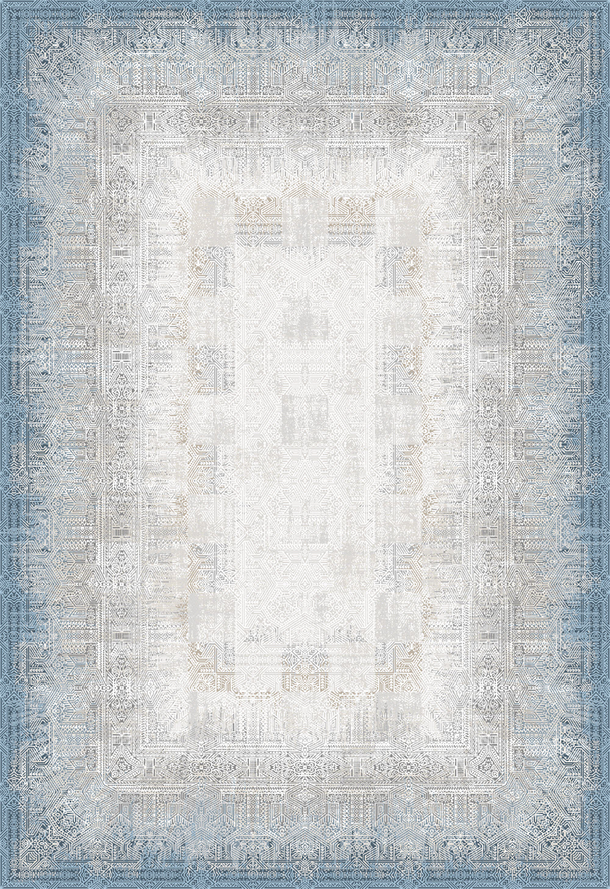 Elexus Halı Ascension 3327 Eskitme Desenli Makine Halısı