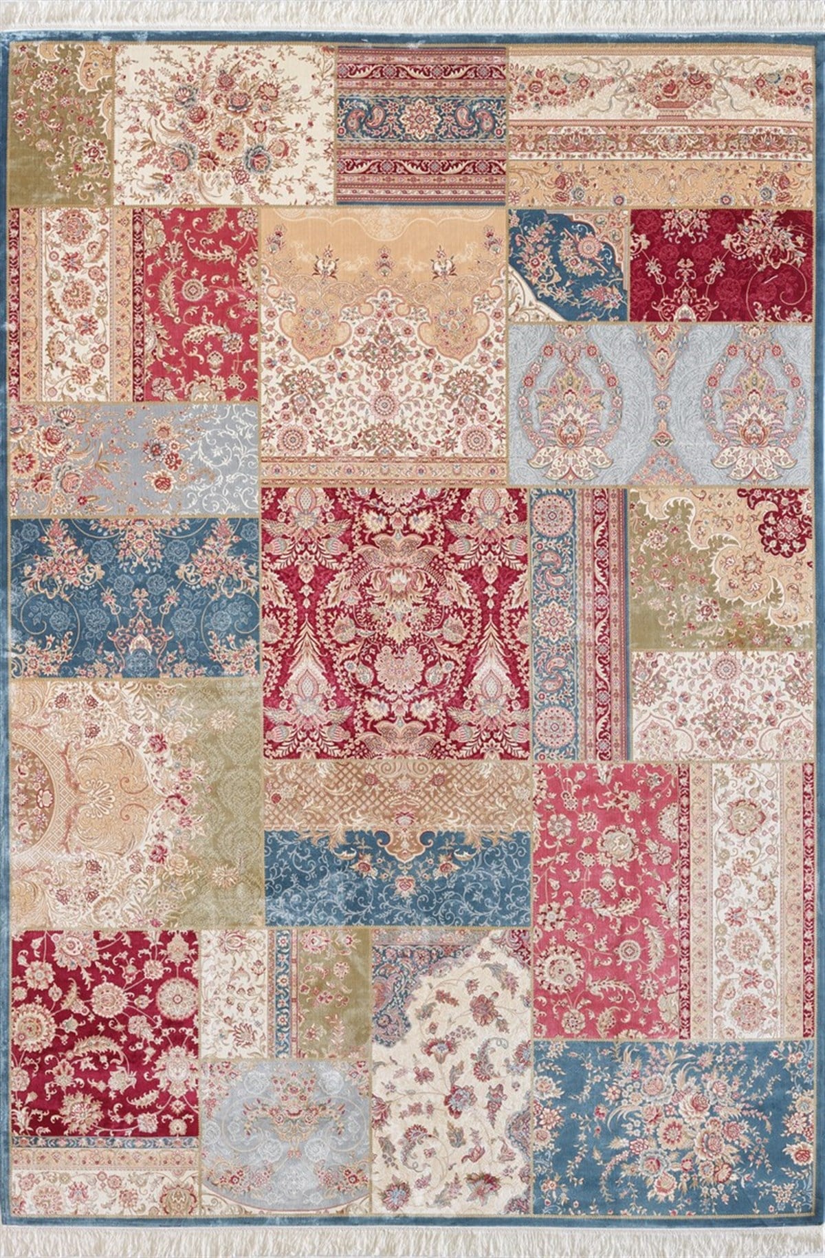 Elexus Halı İpekhane 1600 Mavi Klasik Desen Salon Halısı