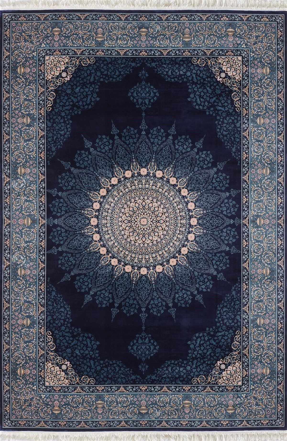 Elexus Halı İpekhane 1610 Lacivert Klasik Desen Salon Halısı