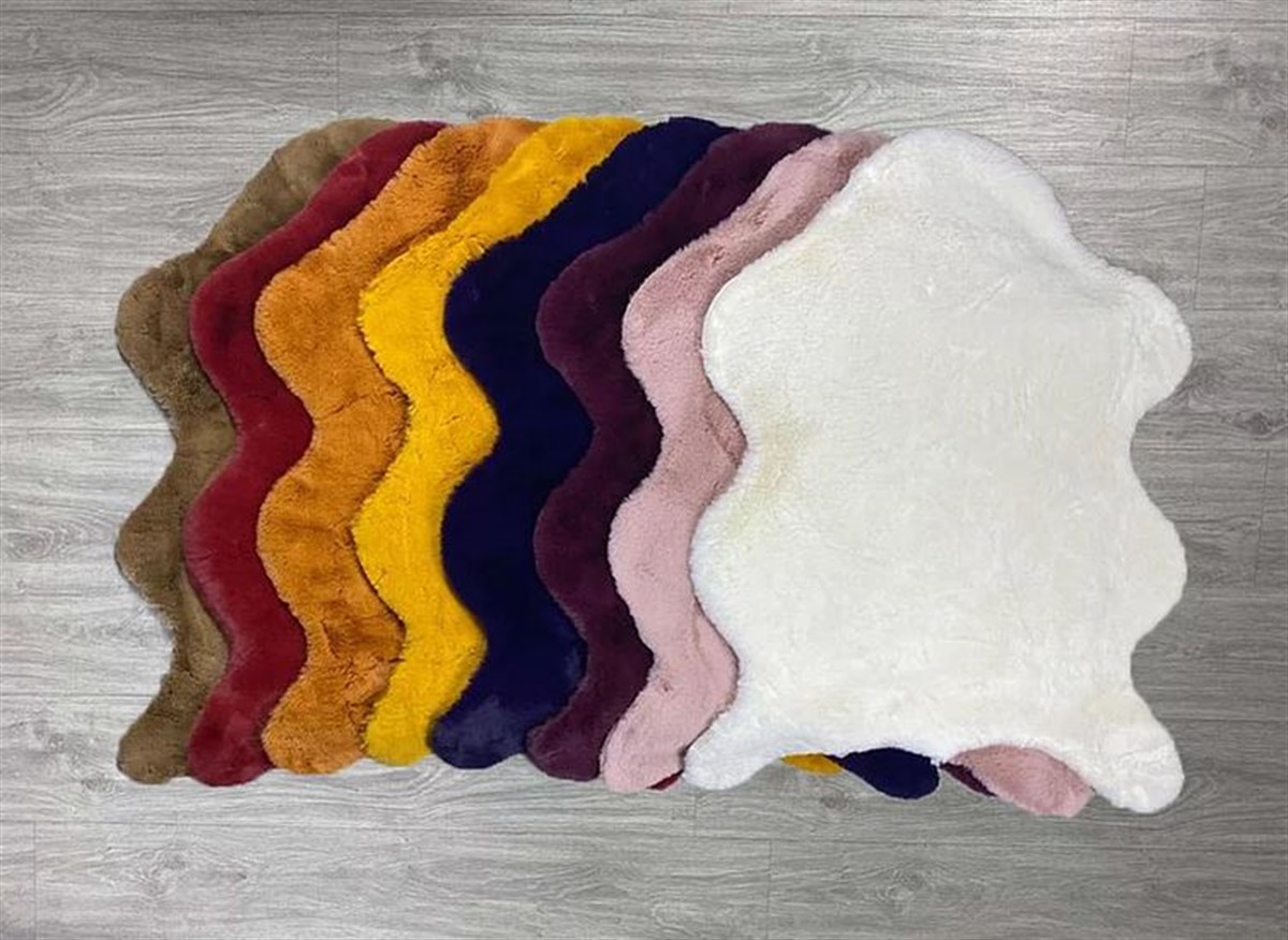 Tavşan Tüyü Suni Deri Tabanlı Yıkanabilir Peluş Post 60X90