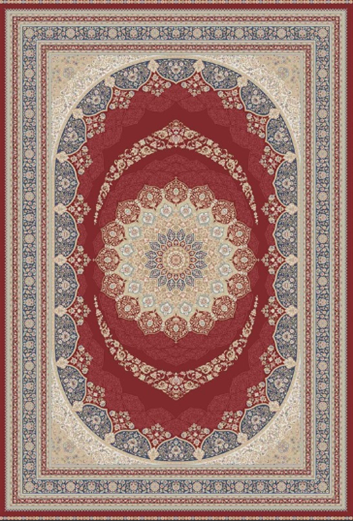 WOOLKNOT HALI İPEK 1147B KREM BORDO