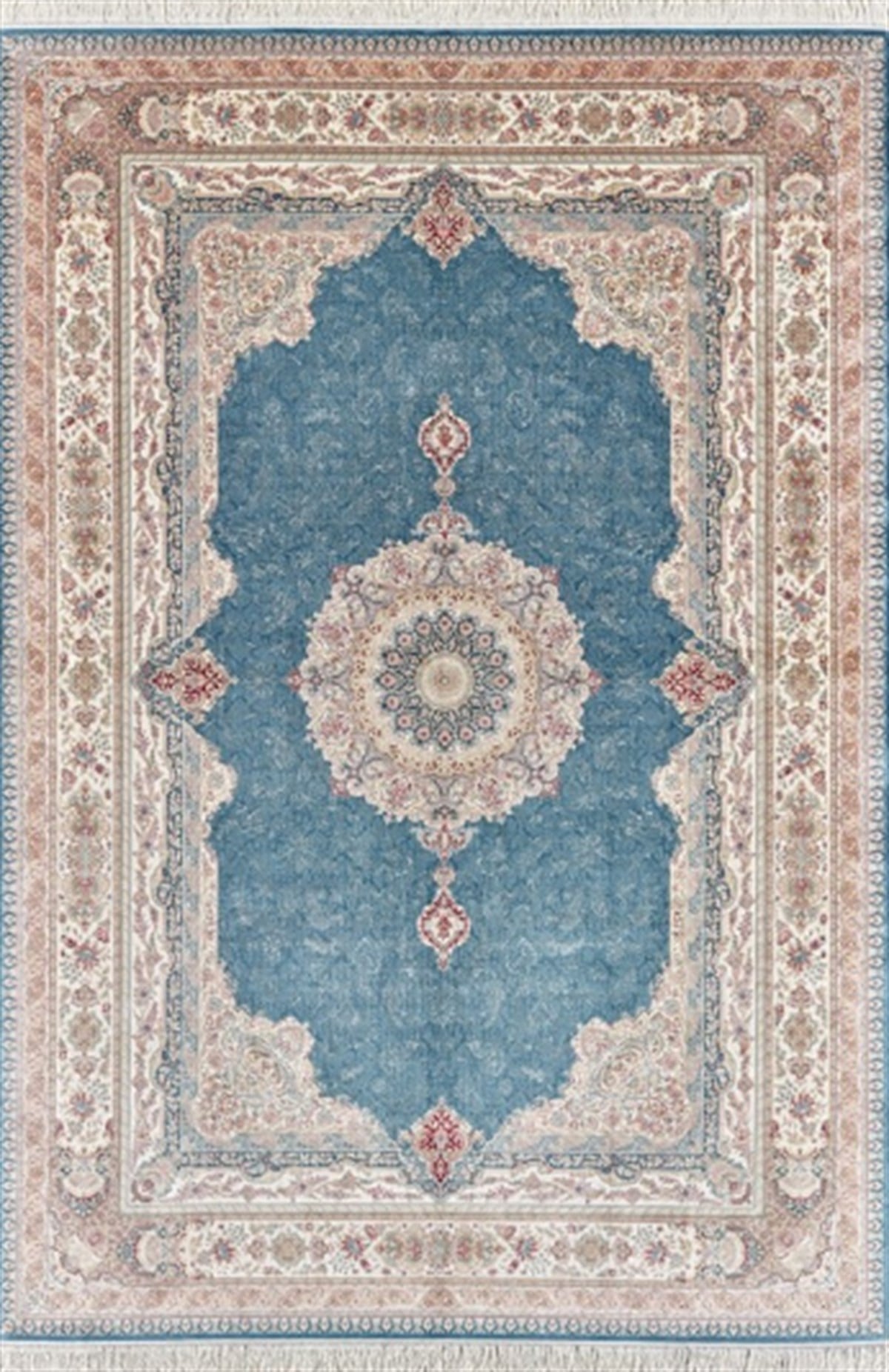 WOOLKNOT HALI İPEK 1155C LACİVERT KREM