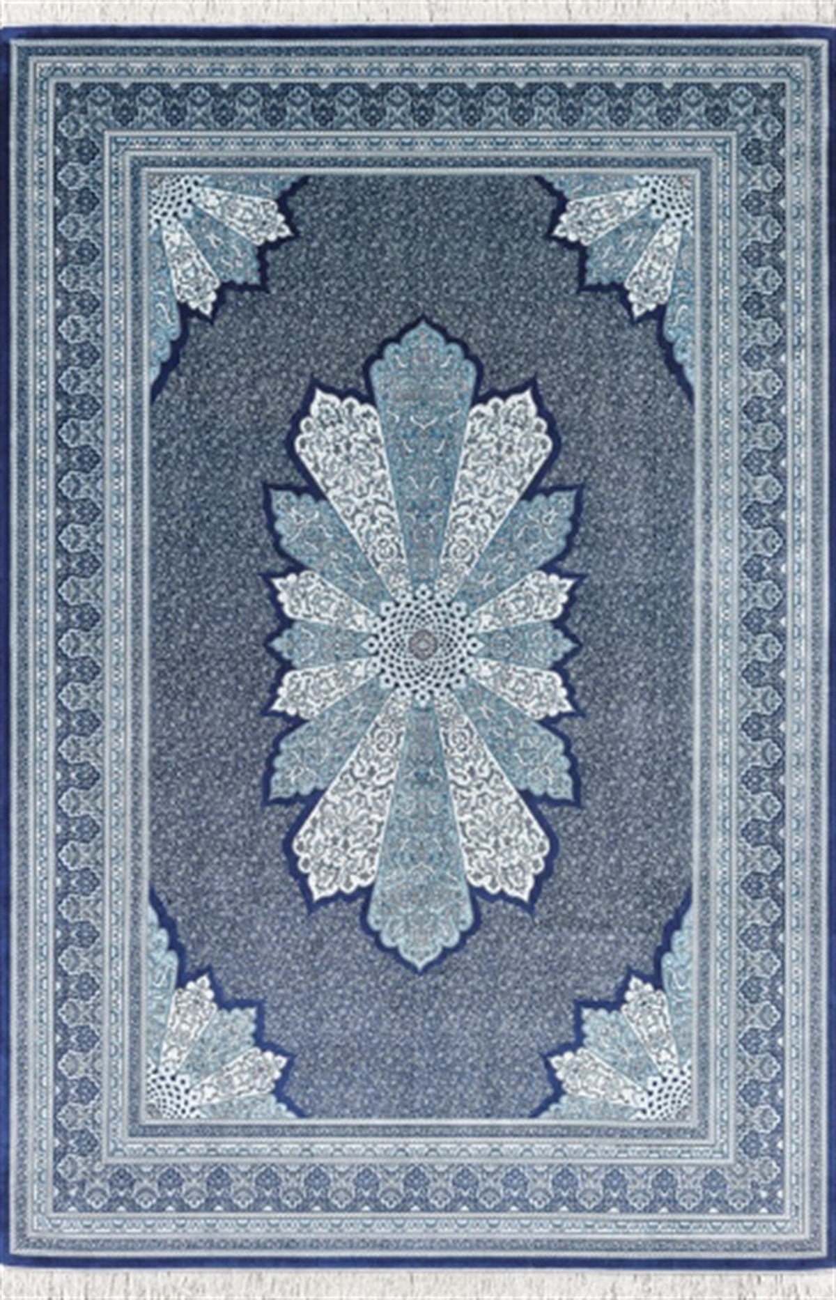 WOOLKNOT HALI İPEK 1166C LACİVERT KREM