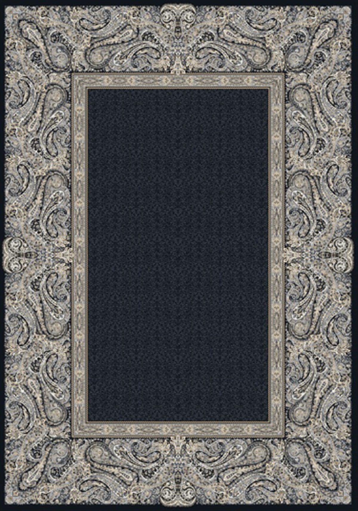 WOOLKNOT HALI İPEK 1168D SİYAH ANTRASİT