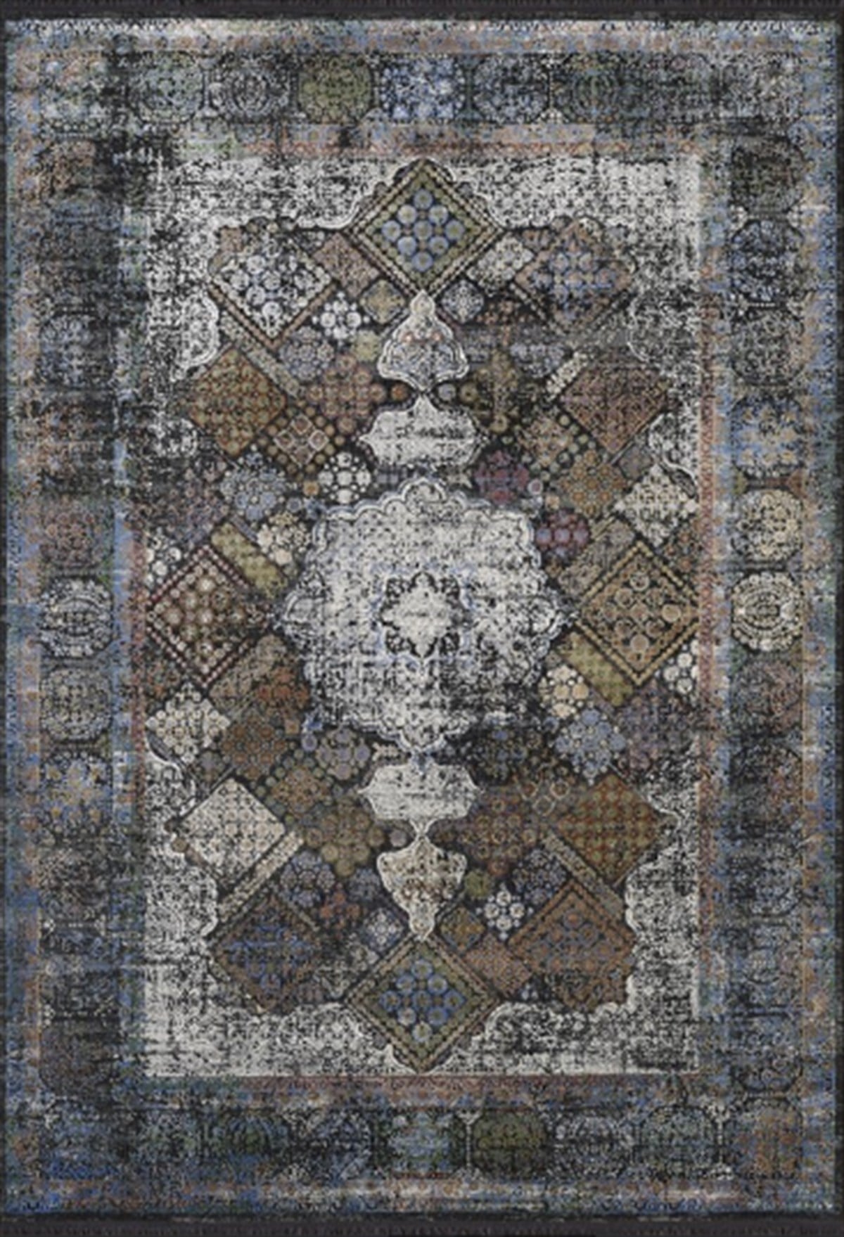 WOOLKNOT HALI PİETRA 2076X SİYAH MULTİ