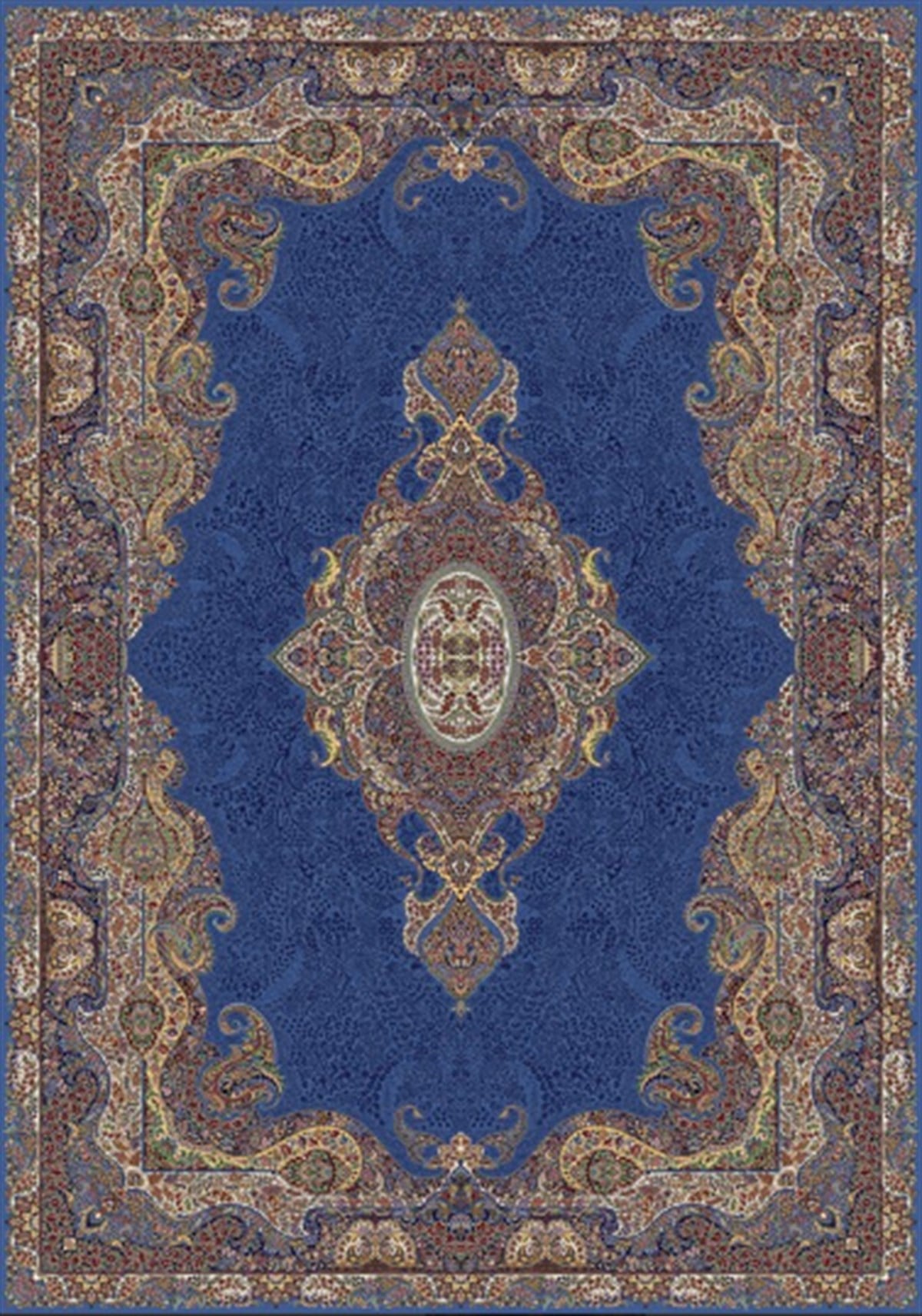 WOOLKNOT HALI QUM İPEK SAÇAK 2019 MAVİ KREM